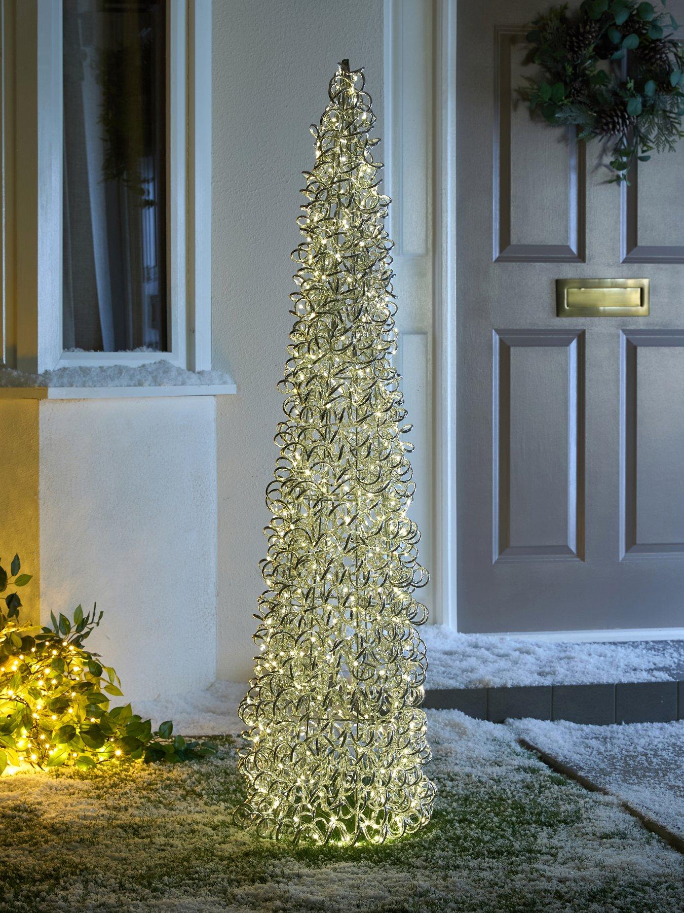 Very Home 1m Silver Spirals Outdoor Christmas Tree