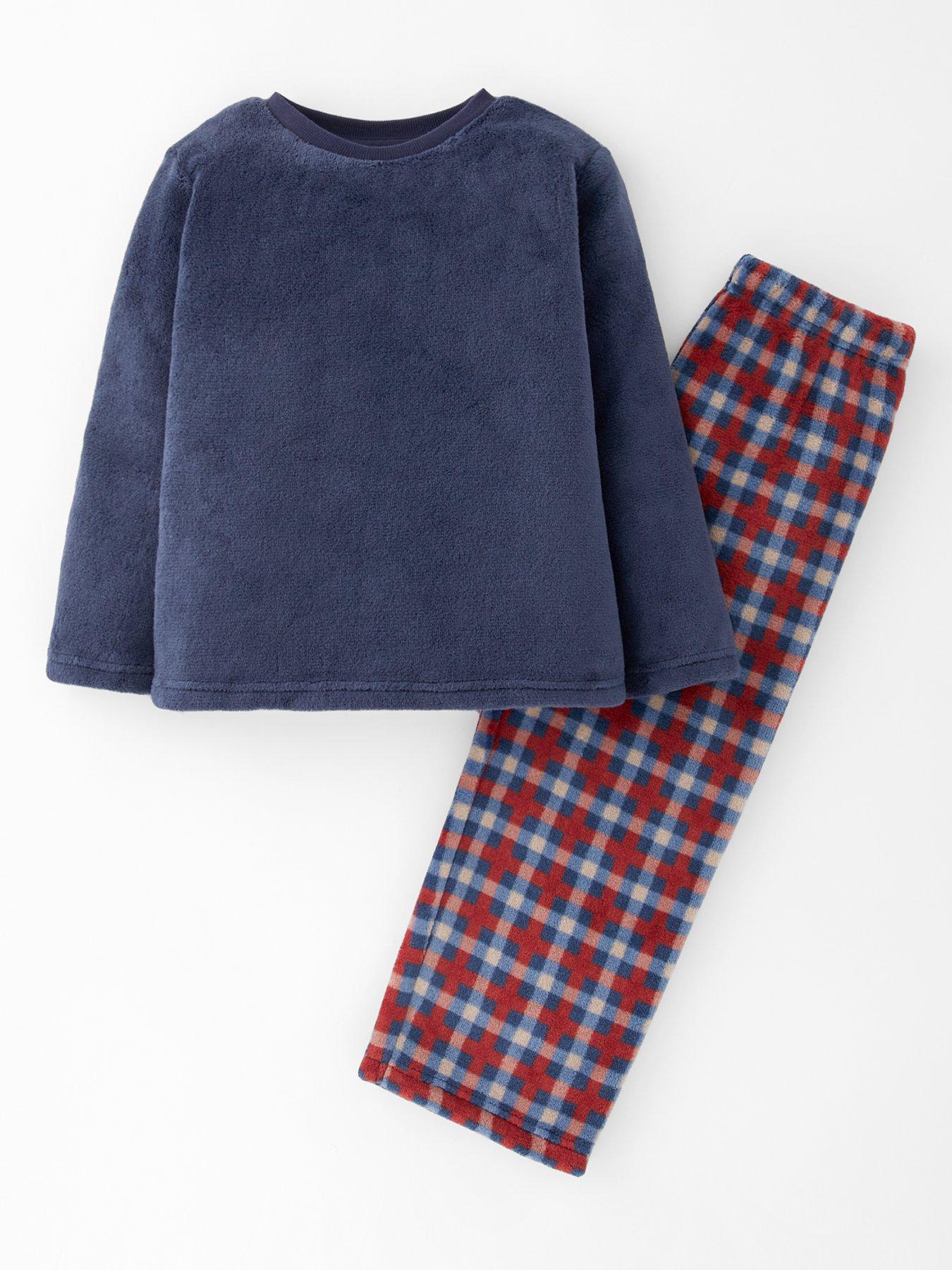The Very Collection Boys Fleece Check Pyjama Set - Multi