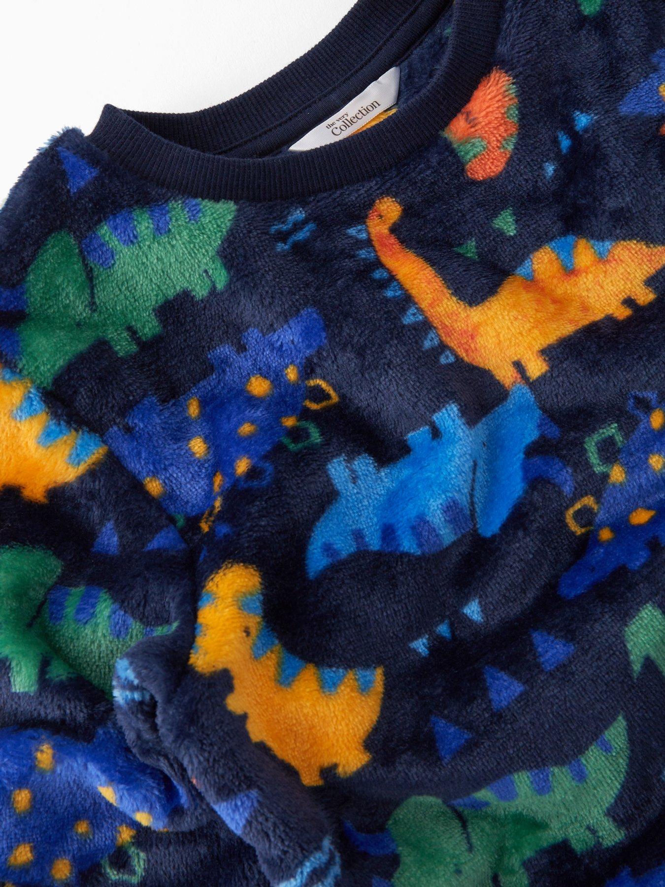 Image 3 of 5 of The Very Collection Boys Fleece Dinosaur All Over Print Pyjama Set - Multi