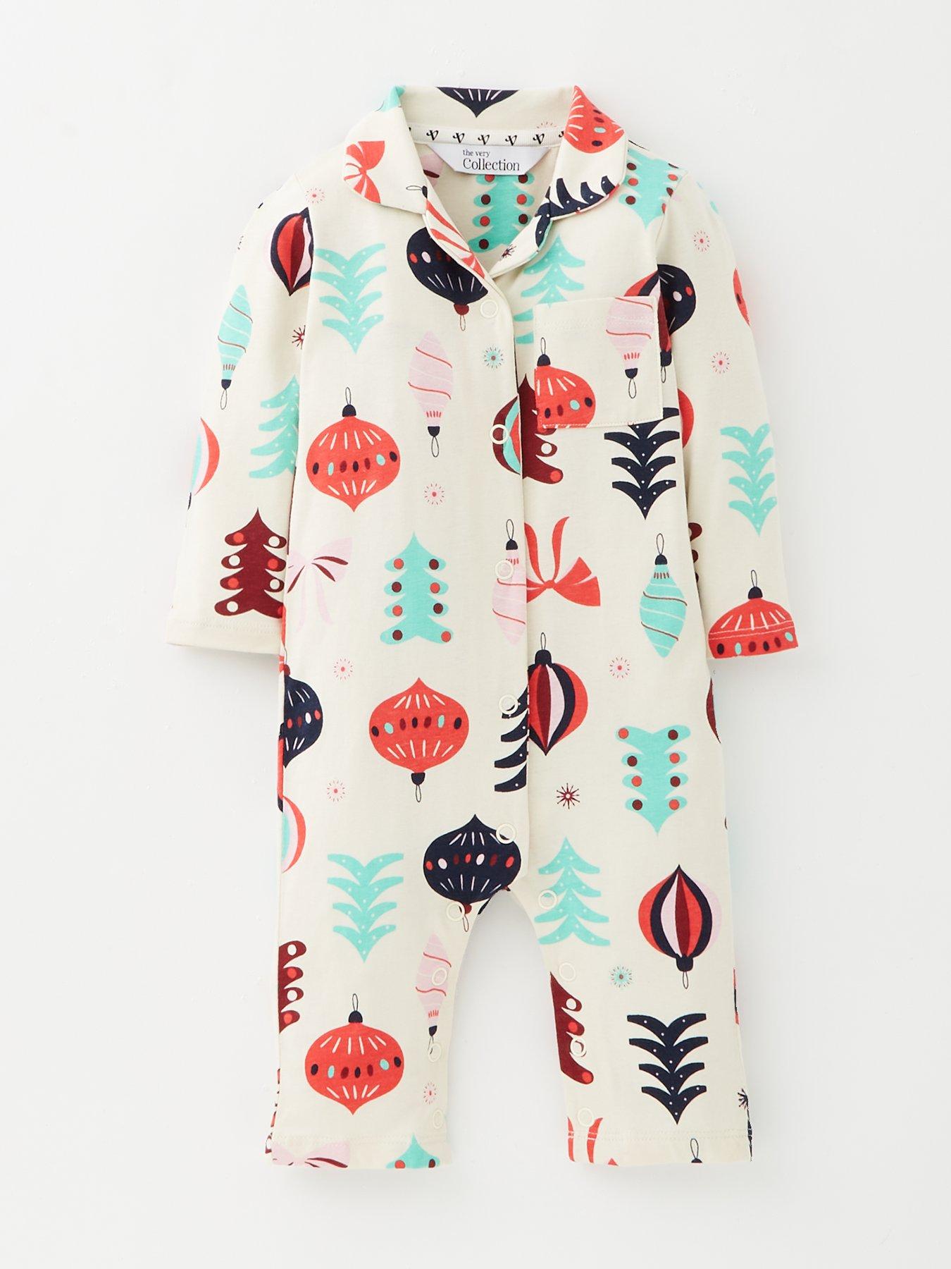 The Very Collection Baby Family Christmas Pj Xmas Decoration Print Romper - Multi