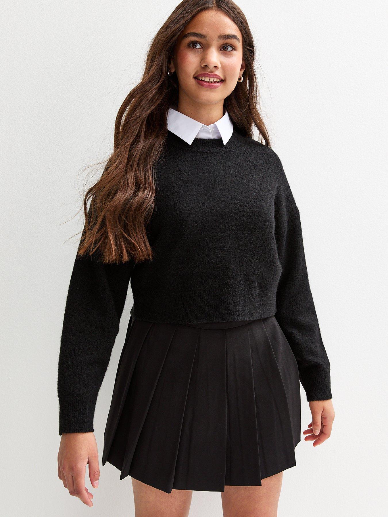 New Look 915 Girls Crew Neck School Jumper - Black