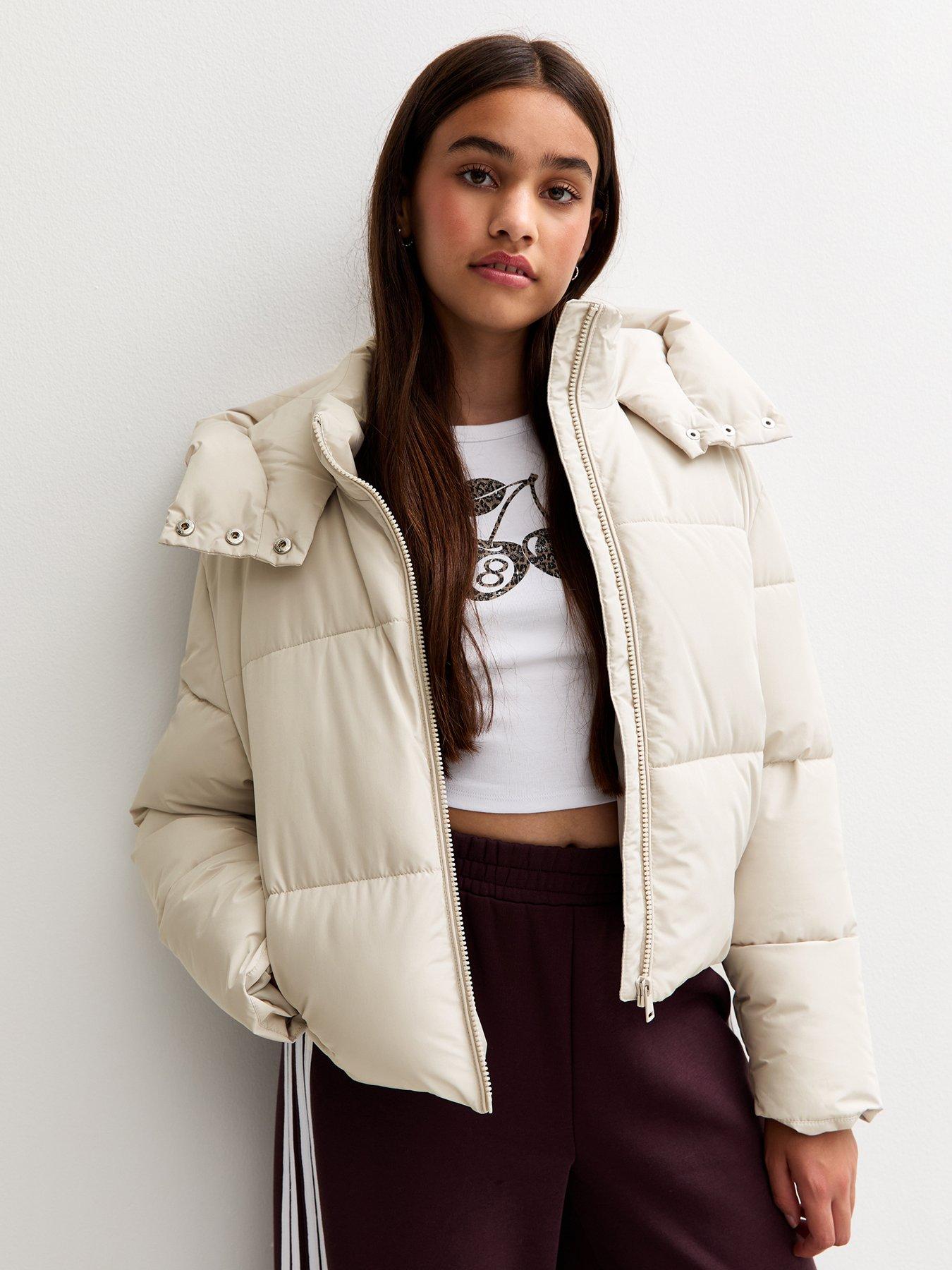 Image 1 of 4 of New Look 915 Girls Oversized Padded Jacket - Cream