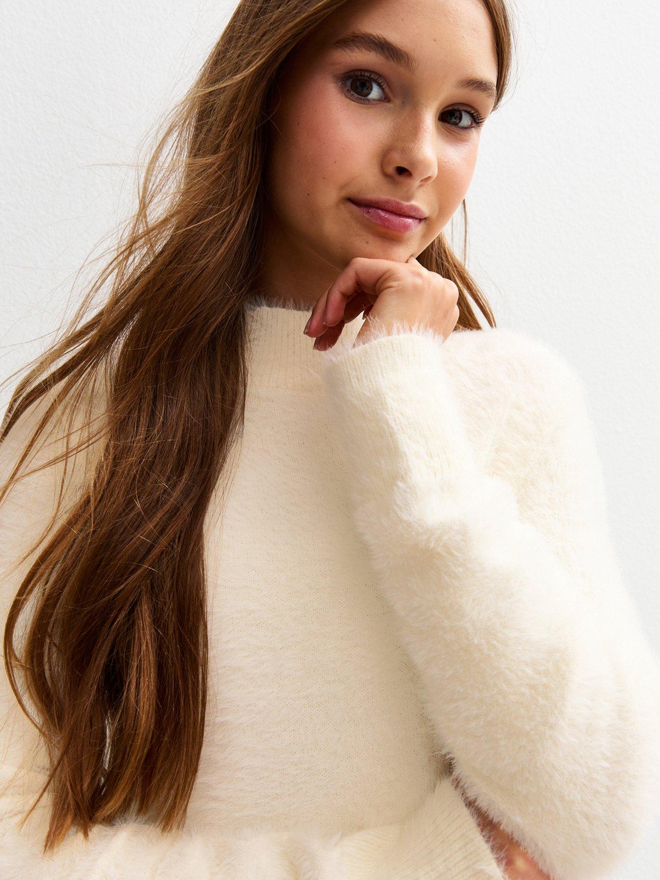new-look-915-girls-textured-knit-high-neck-jumper-creamoutfit