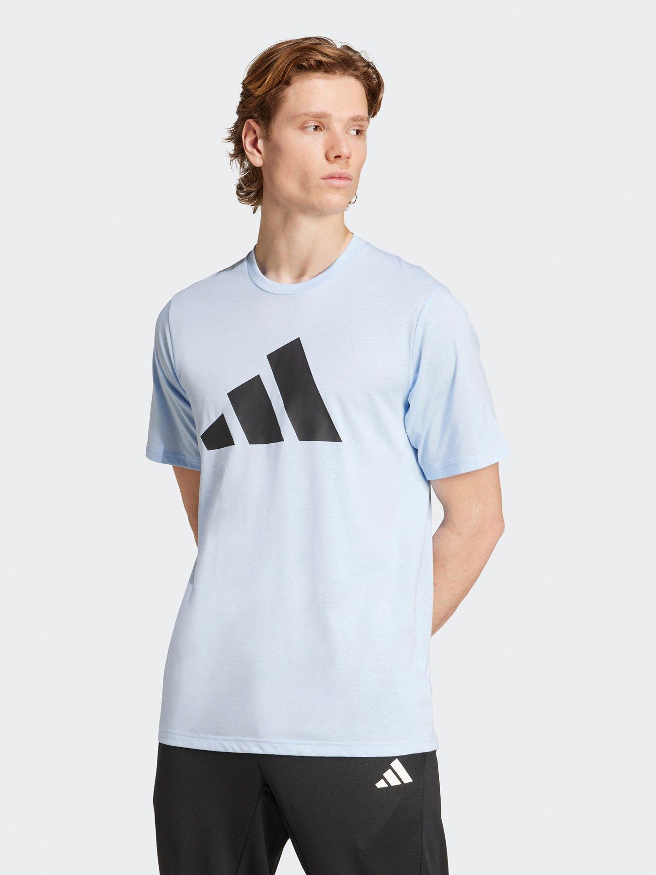 adidas Mens Training Essentials Big Logo T-Shirt - Blue