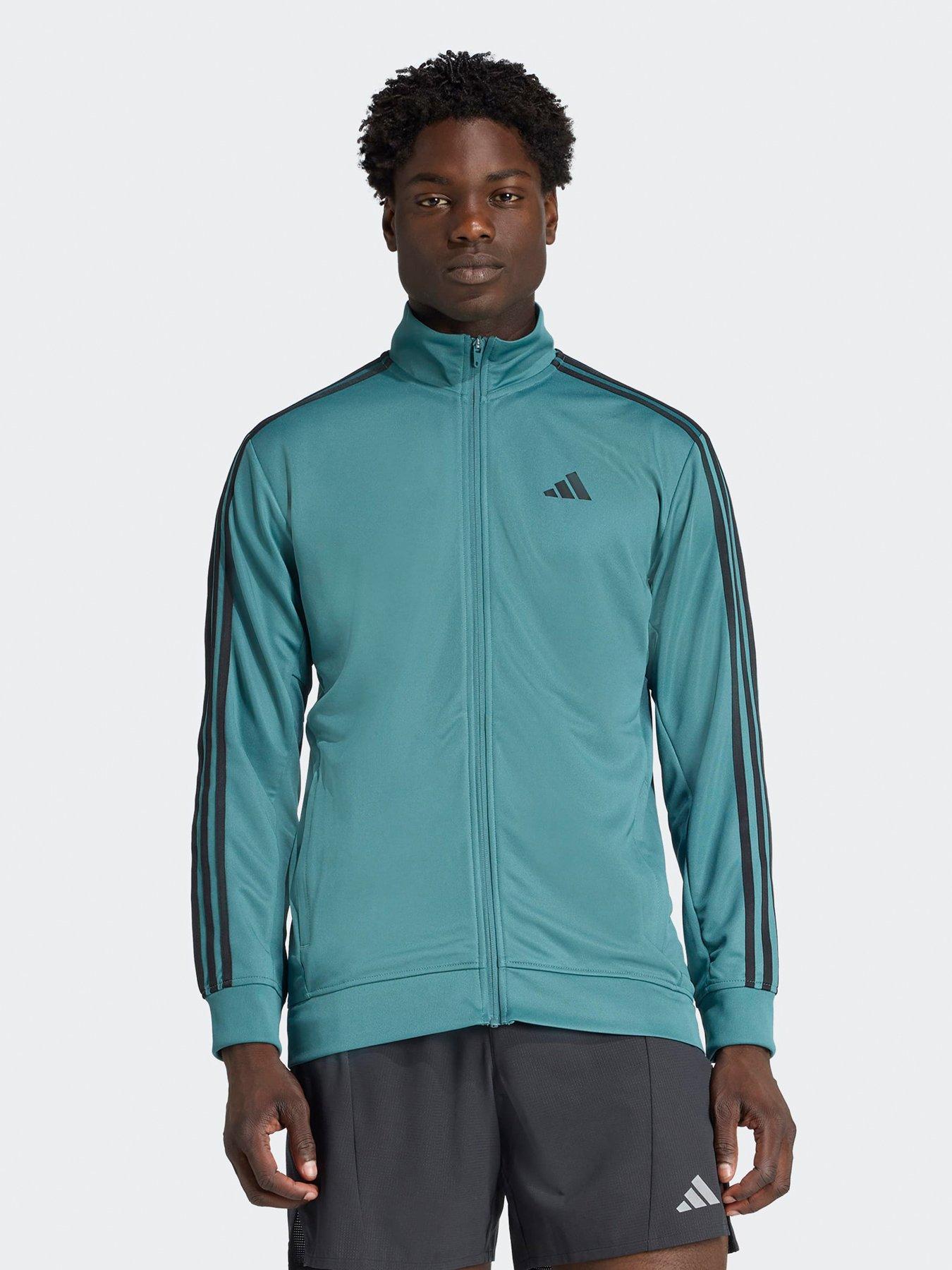 adidas Mens Training Essentials 3 Stripe Track Top - Green