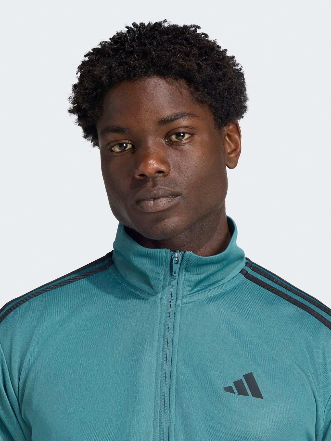 adidas-mens-training-essentials-3-stripe-tracksuit-top-greenoutfit