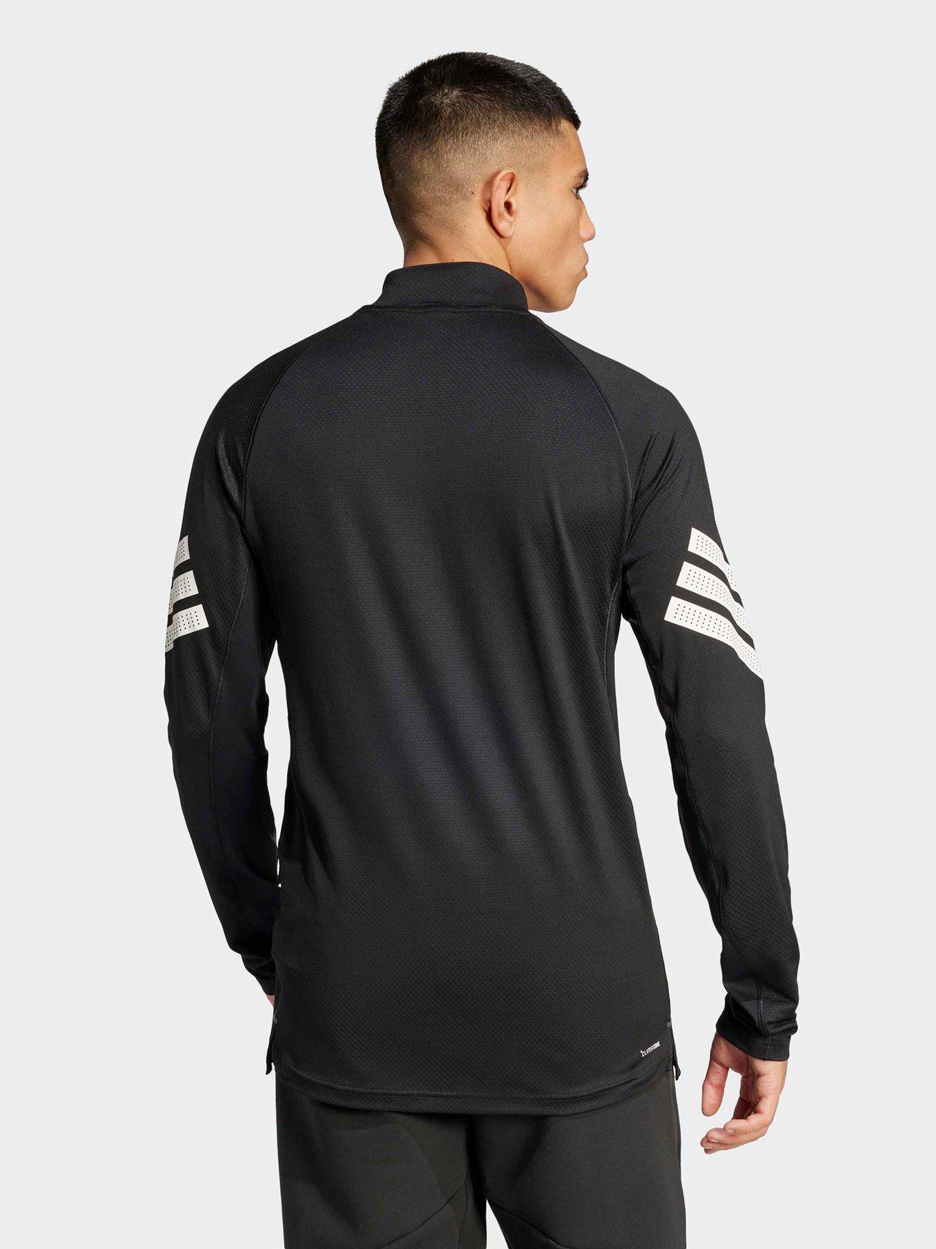 adidas-mens-training-gym-3-stripe-14-zip-top-blackstillFront