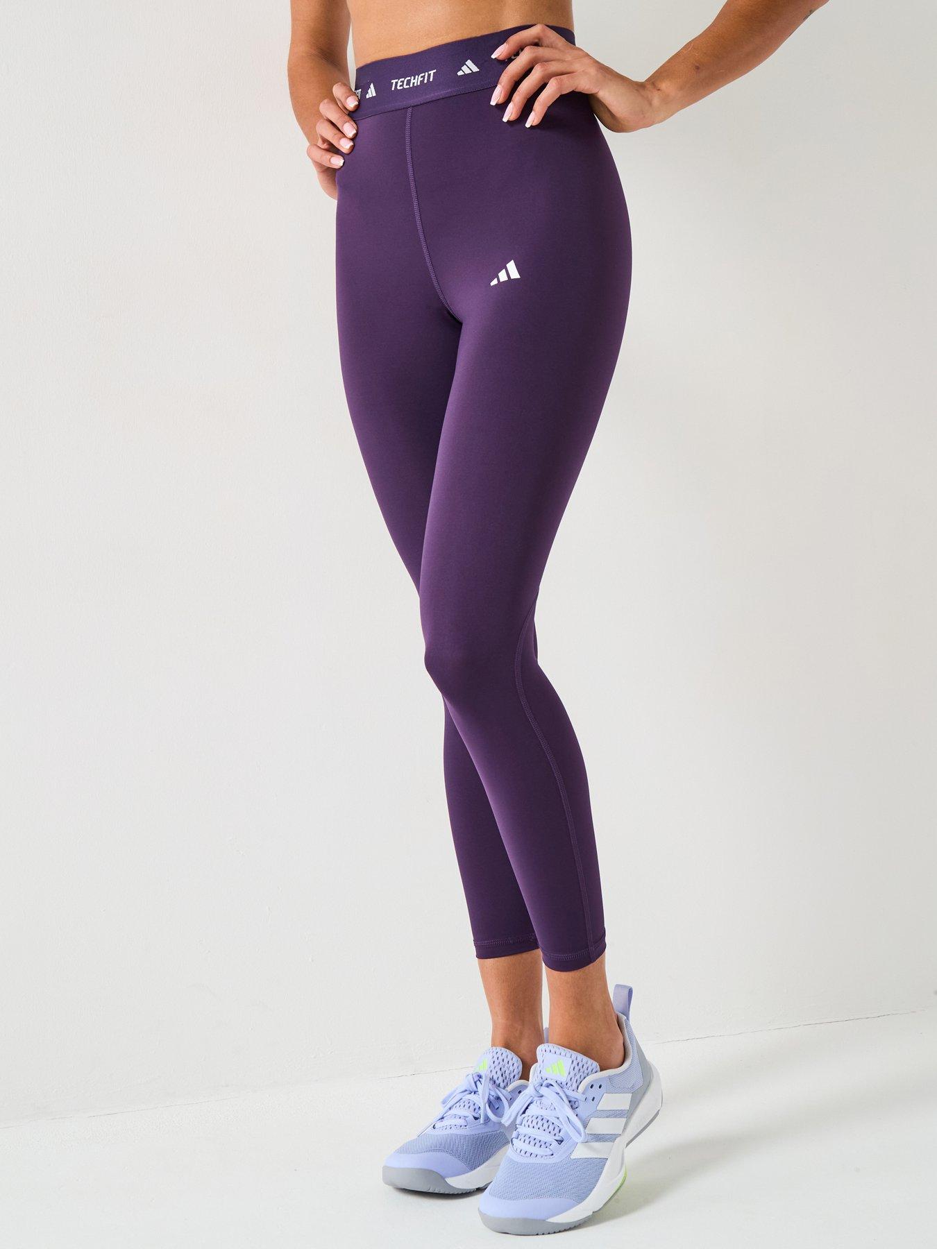 adidas Womens Training Tech Fit 7/8 Tights - Purple