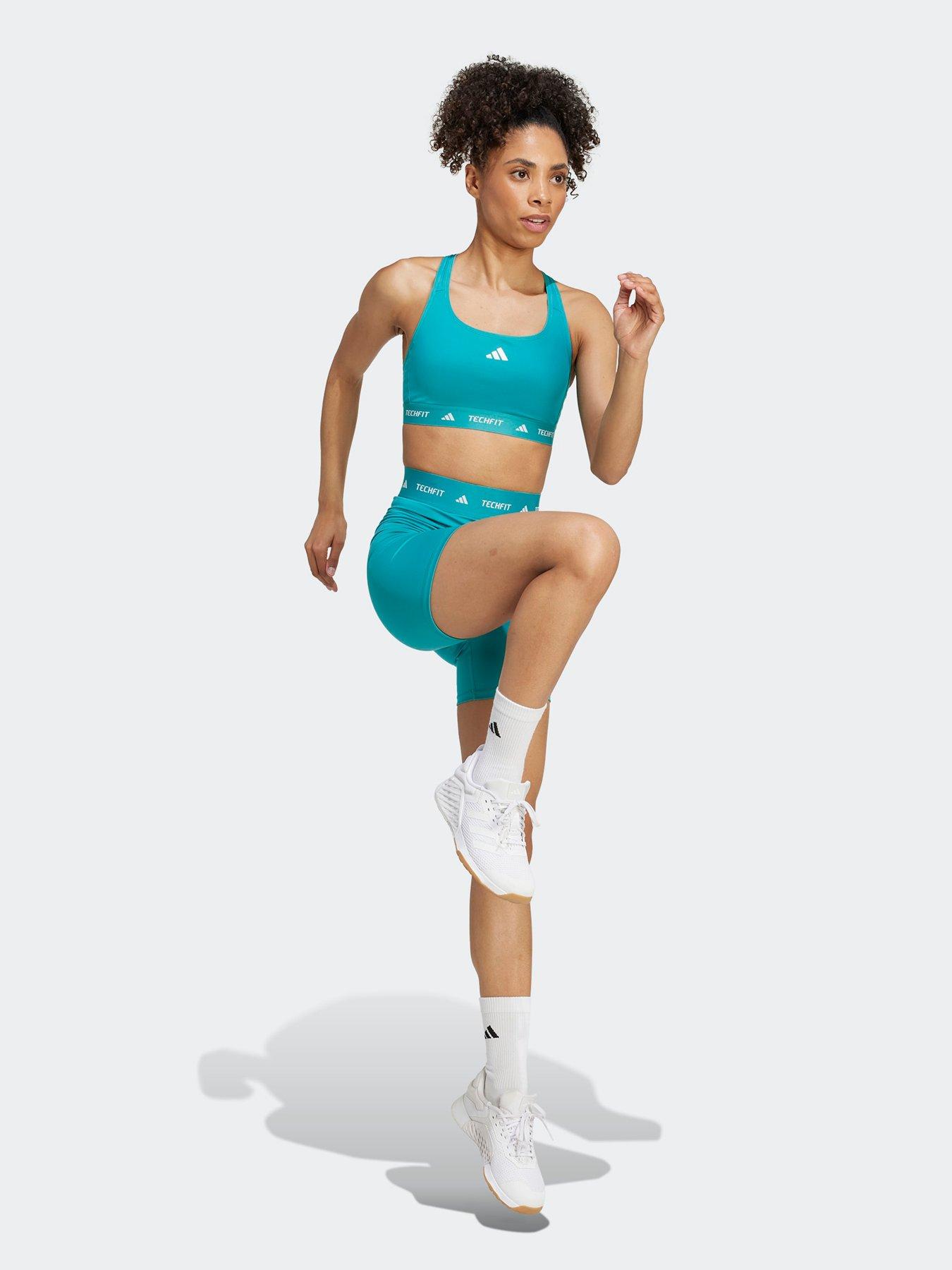 Image 3 of 5 of adidas Womens Training Tech Fit 5Inch Bike Shorts - Teal