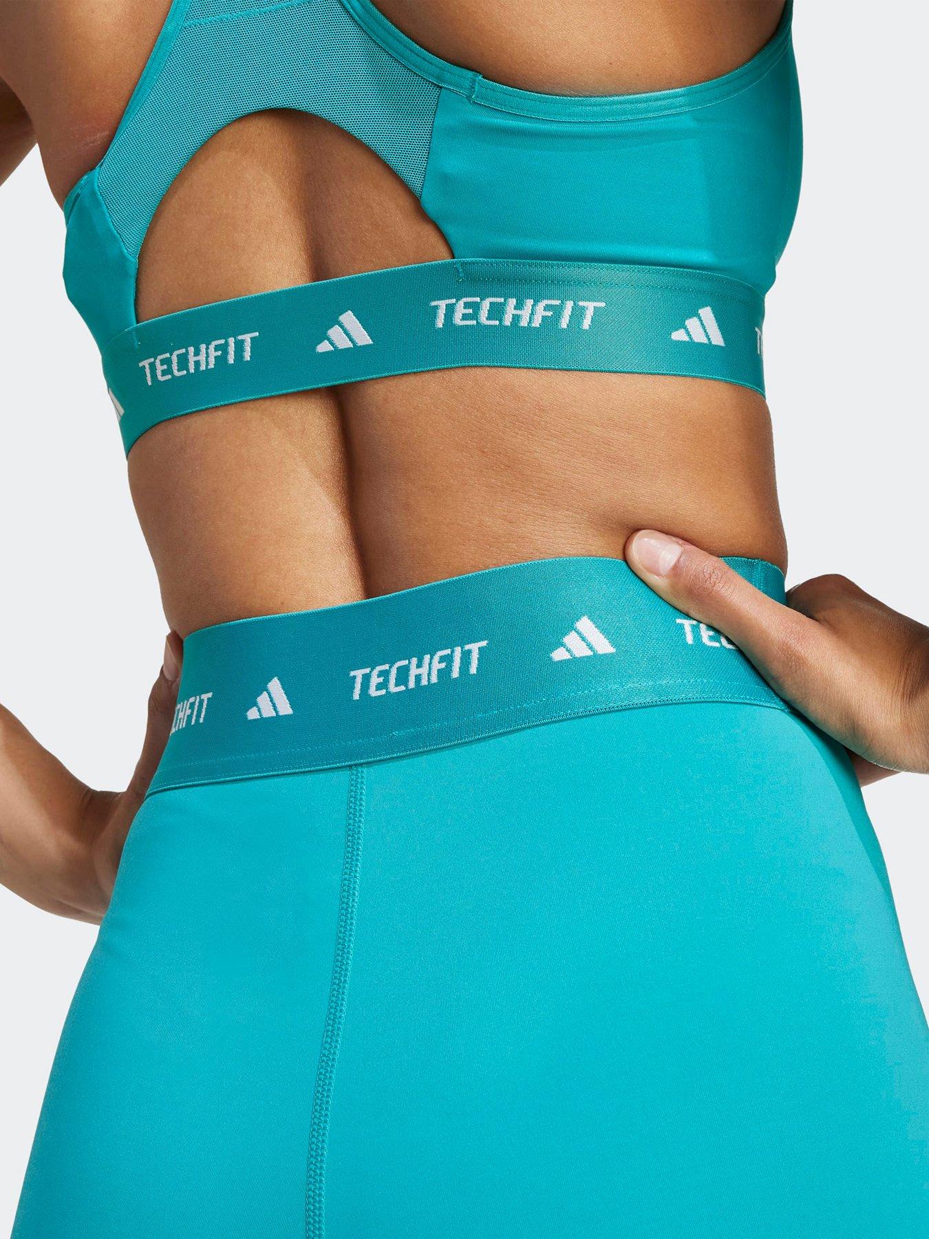 Image 5 of 5 of adidas Womens Training Tech Fit 5Inch Bike Shorts - Teal