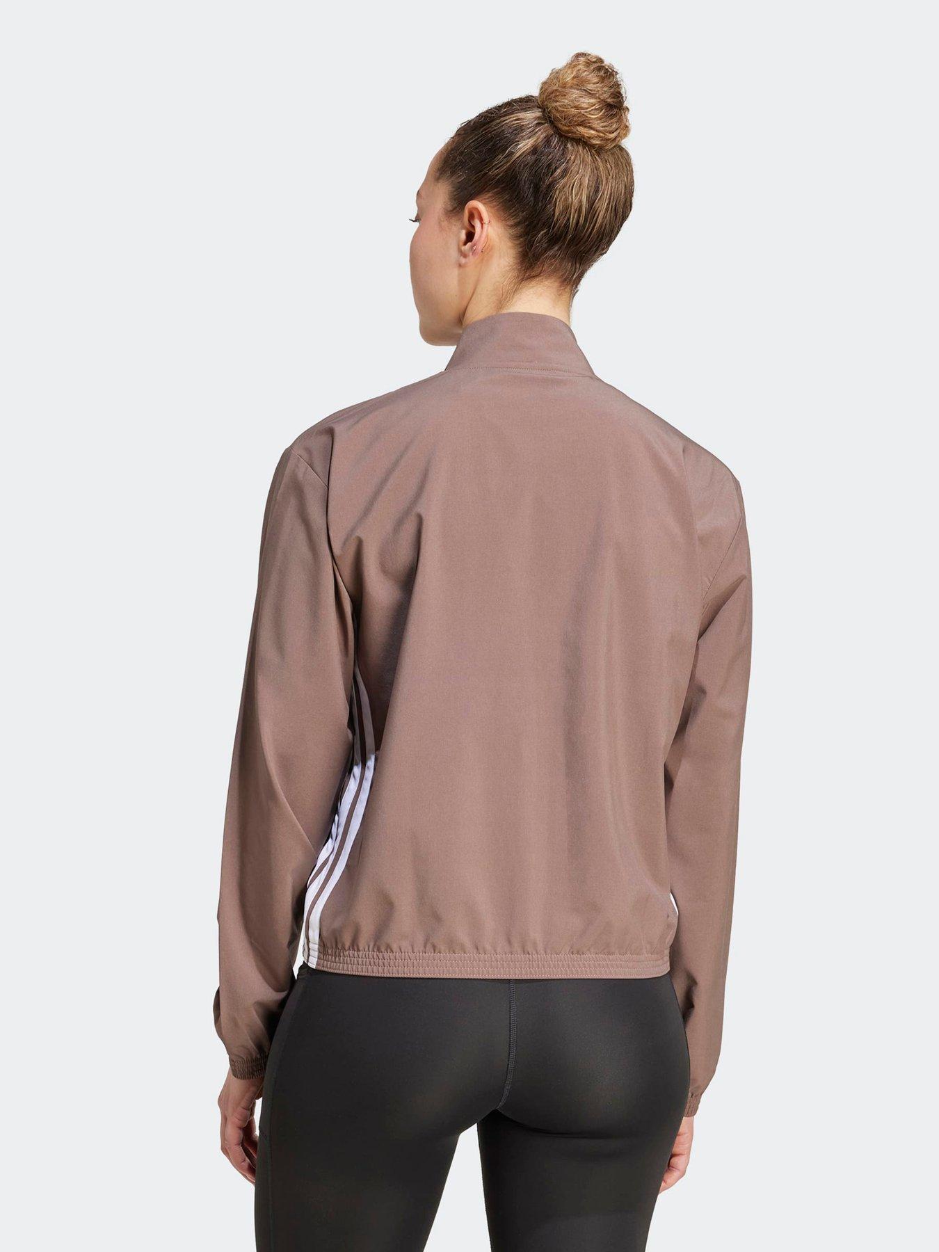 adidas-womens-training-essentials-3-stripe-woven-jacket-brownstillFront