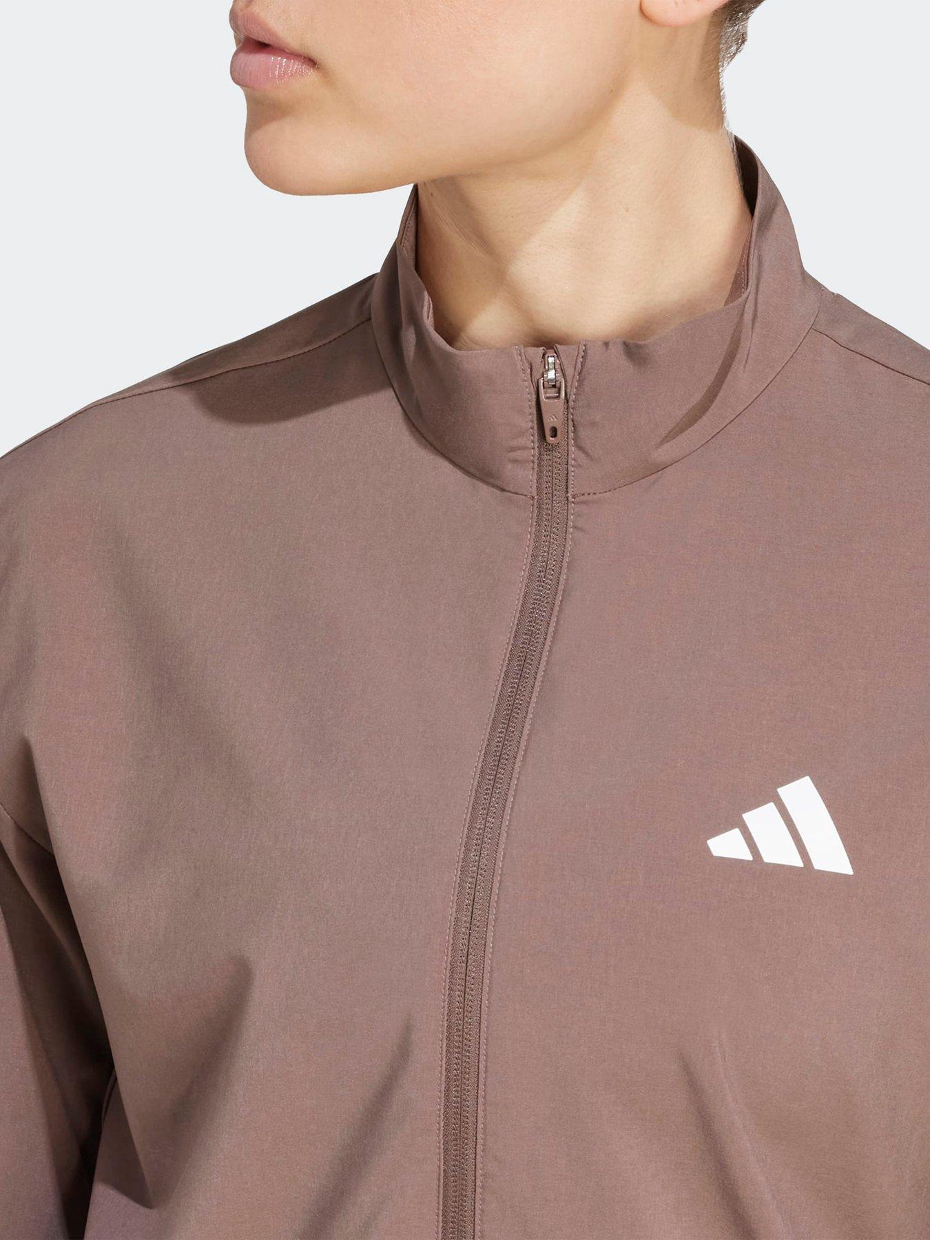 adidas-womens-training-essentials-3-stripe-woven-jacket-brownoutfit