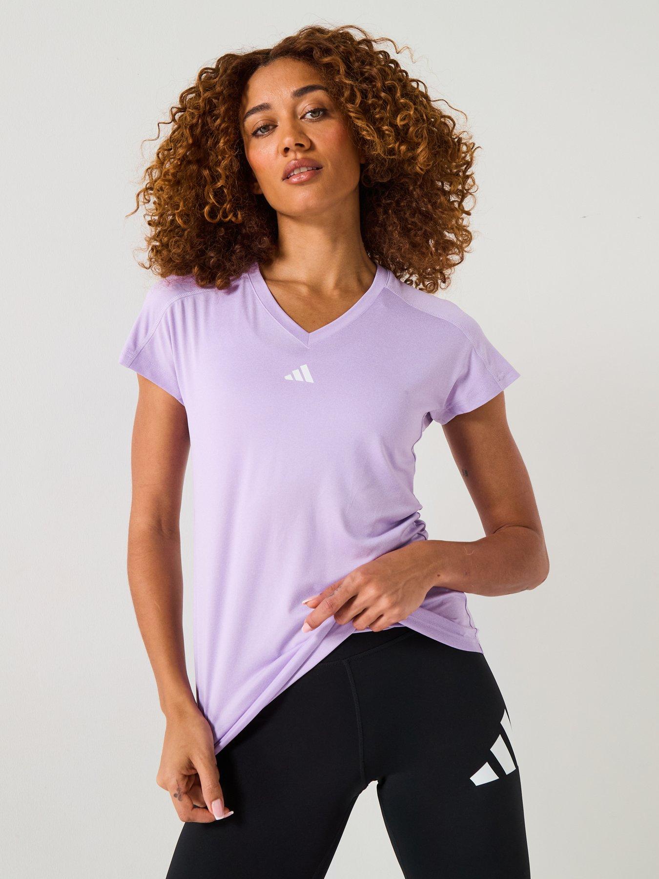 adidas-womens-training-v-neck-t-shirt-purpleoutfit