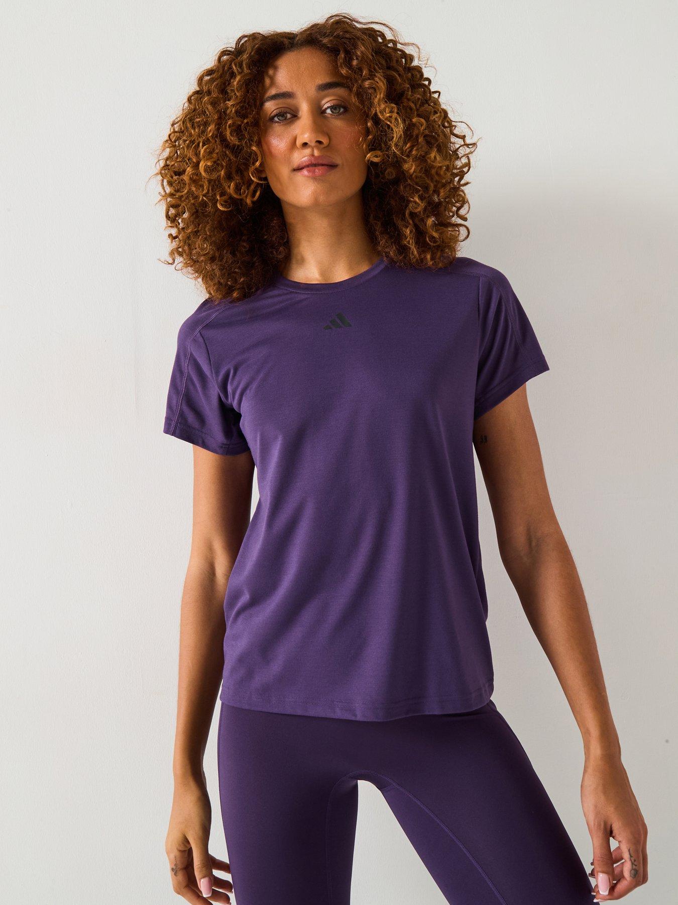 adidas Womens Training Essentials Crew T-Shirt - Purple
