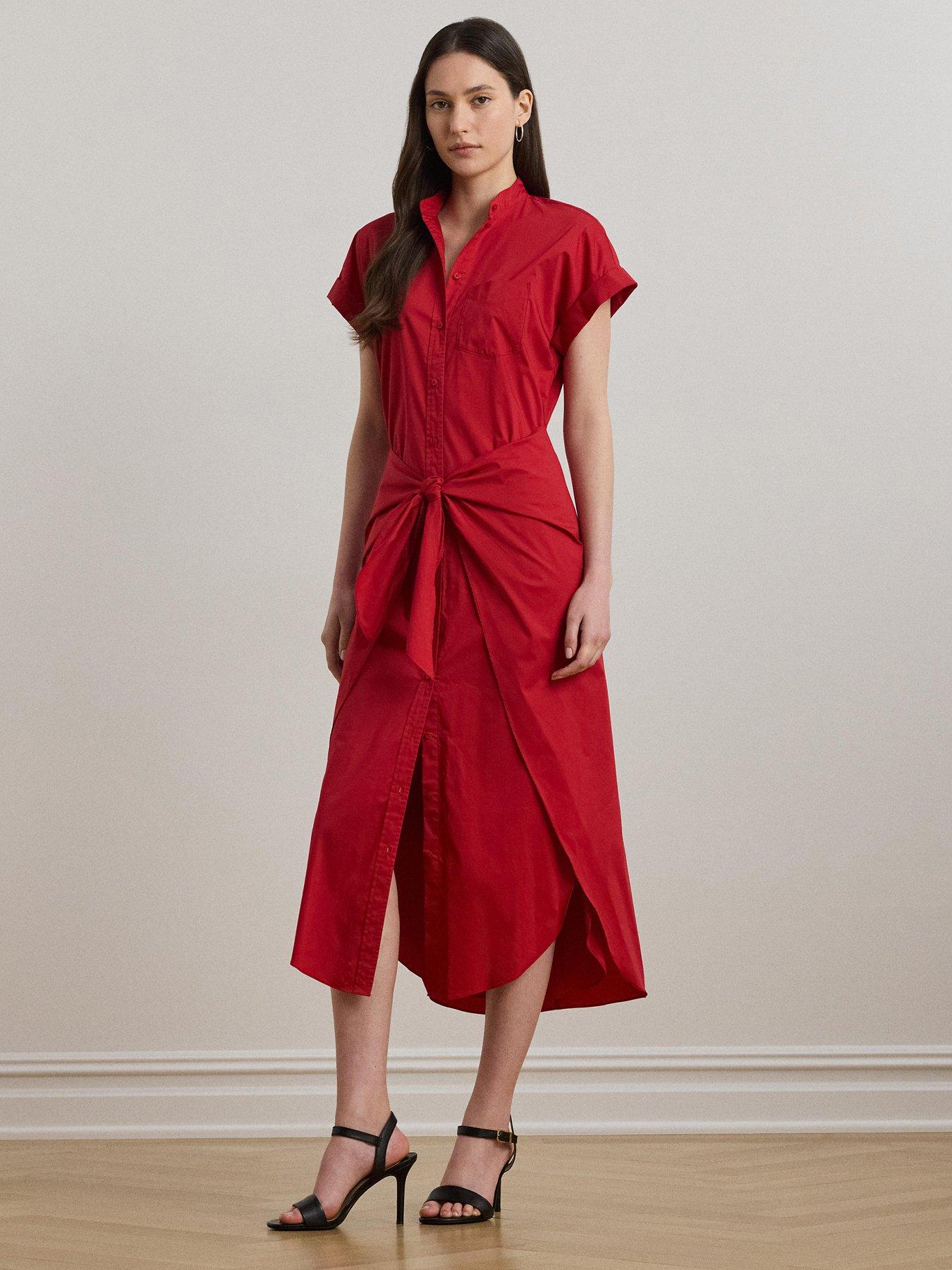 Lauren by Ralph Lauren Chonie Short Sleeve Dress - Red
