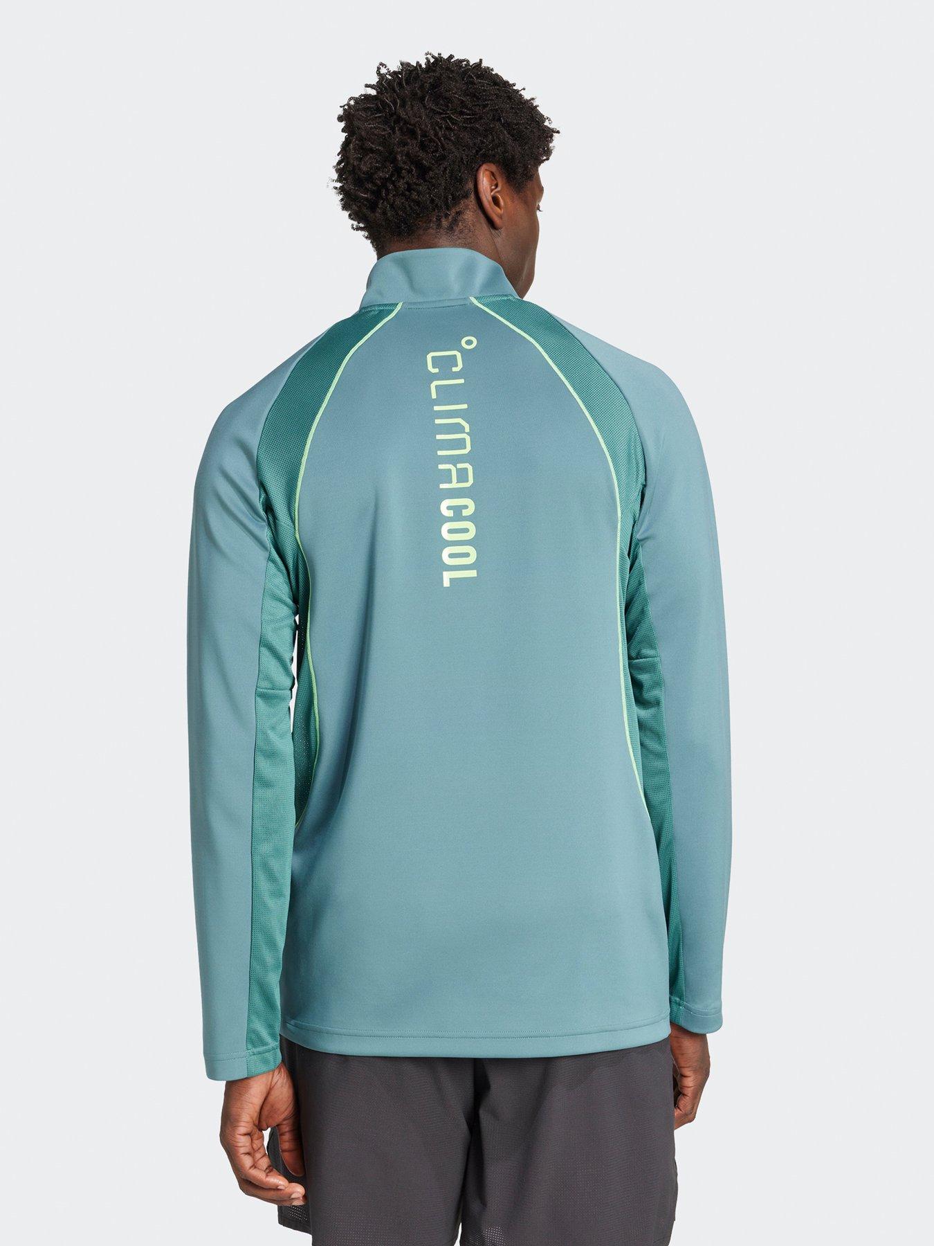 adidas-mens-training-tech-14-zip-top-greenstillFront
