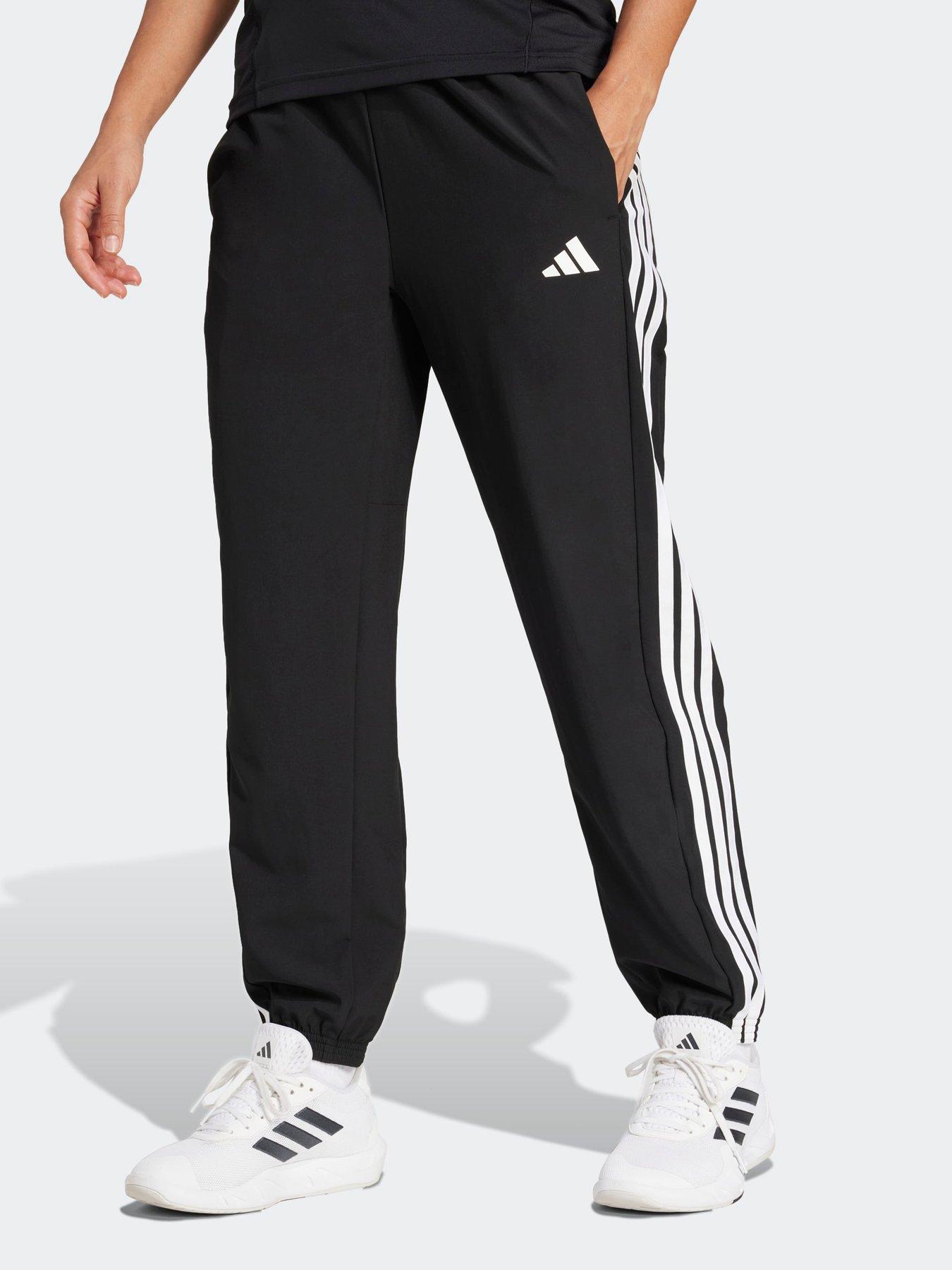 Image 1 of 5 of adidas Womens Training Essentials 3 Stripe Woven Pants - Black