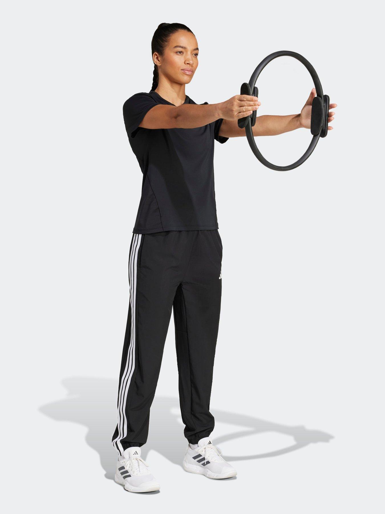 Image 3 of 5 of adidas Womens Training Essentials 3 Stripe Woven Pants - Black
