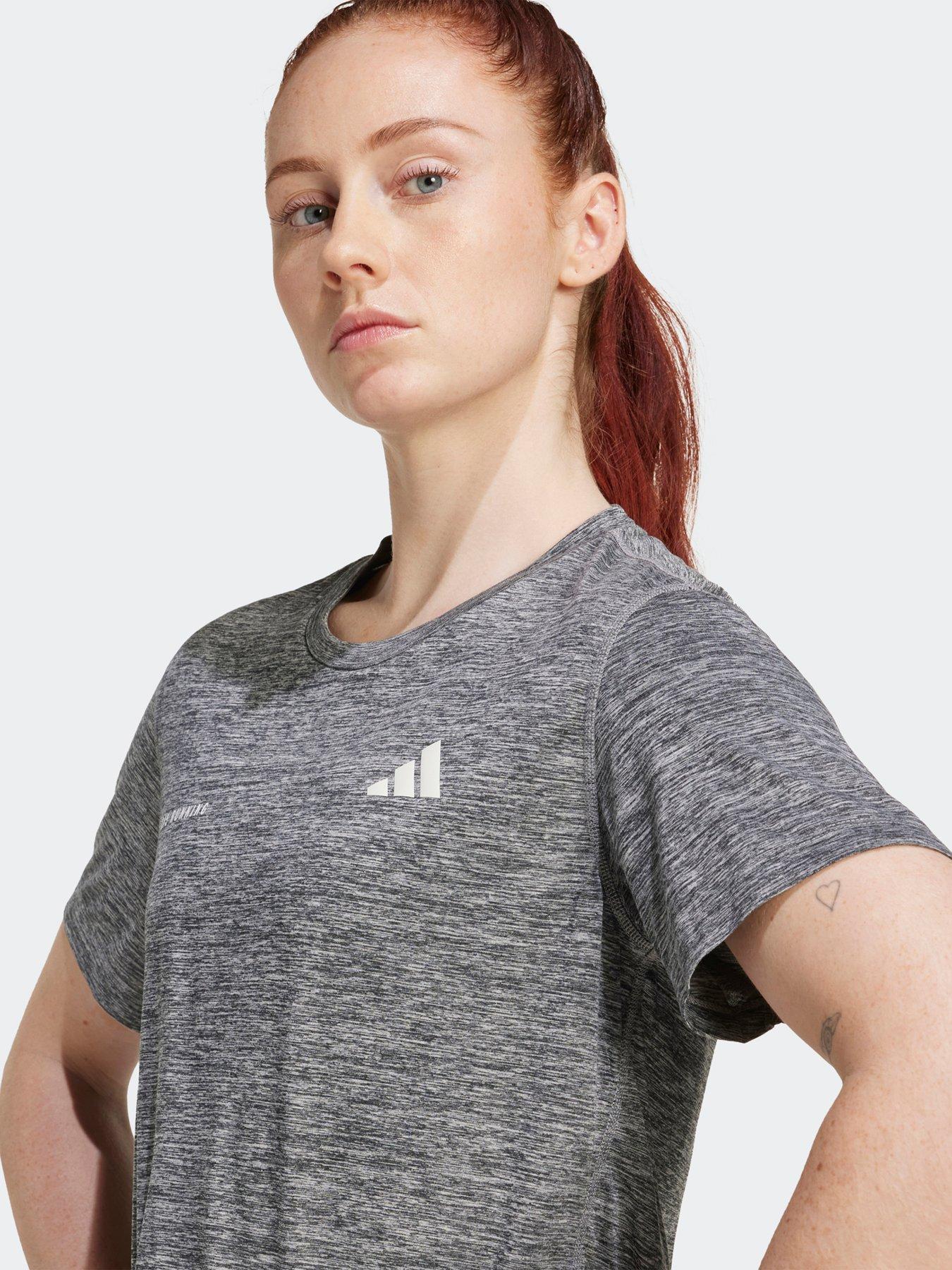 Image 5 of 5 of adidas Womens Running Own The Run Melange T-Shirt - Grey