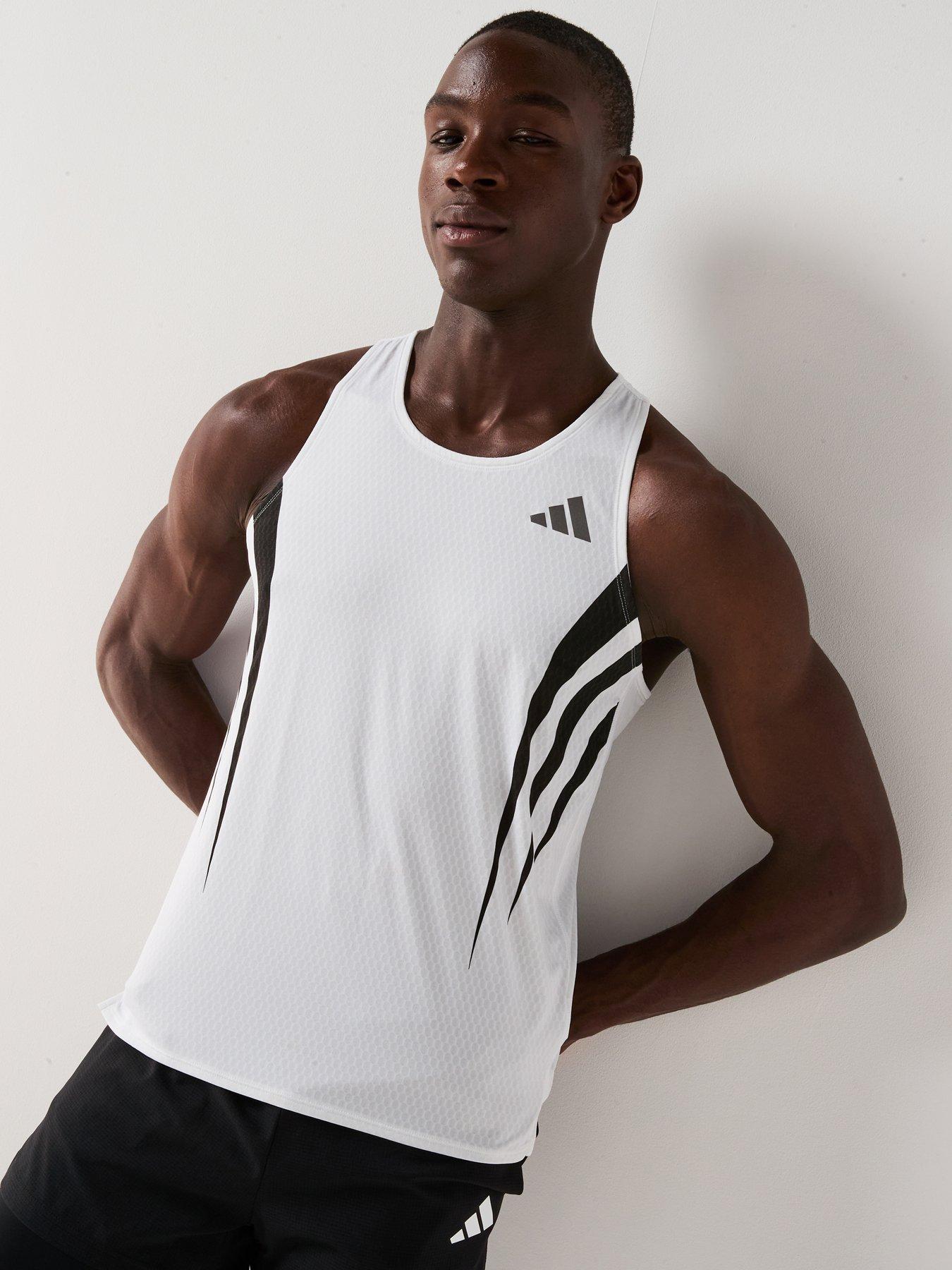 Image 1 of 6 of adidas Mens Running Adizero Tank - White
