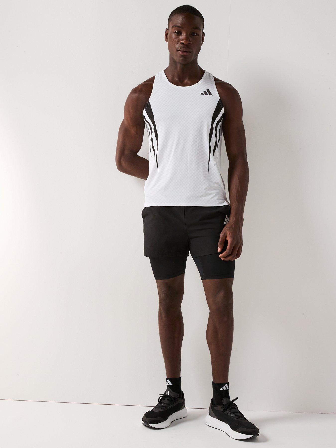 Image 3 of 6 of adidas Mens Running Adizero Tank - White