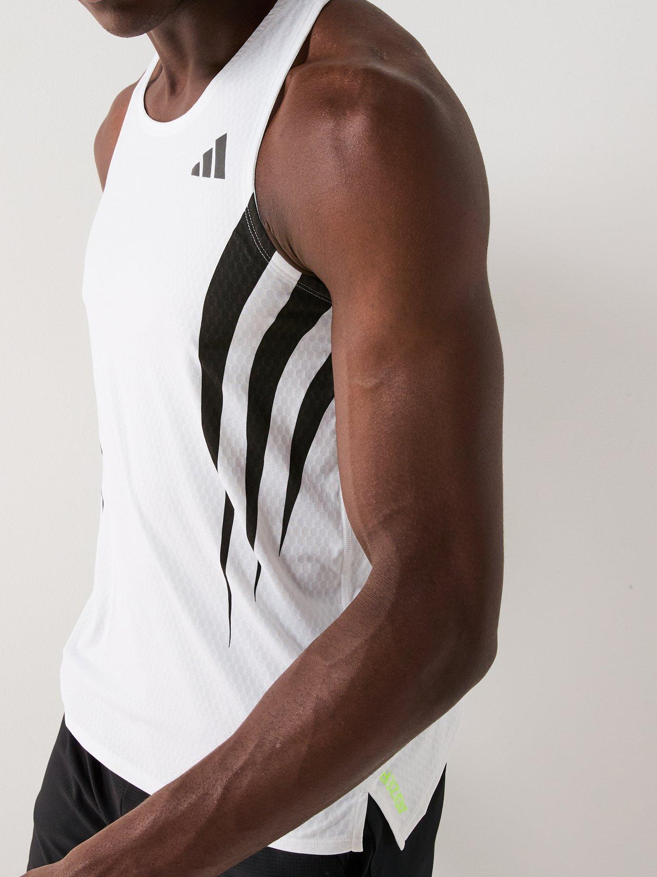 Image 4 of 6 of adidas Mens Running Adizero Tank - White