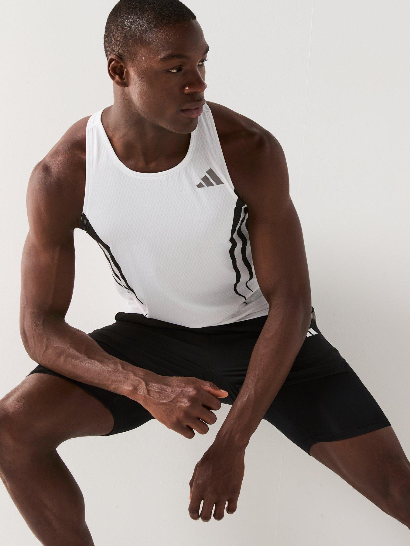 Image 5 of 6 of adidas Mens Running Adizero Tank - White