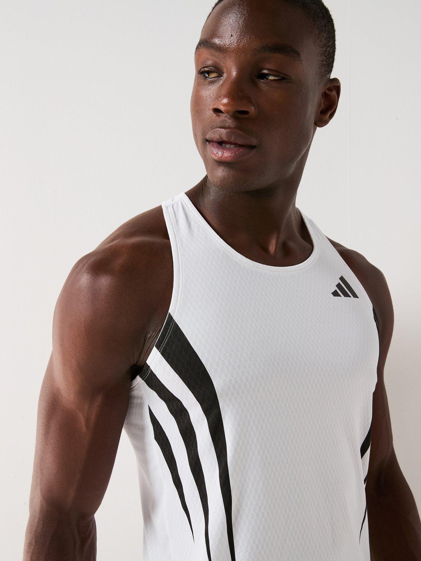 Image 6 of 6 of adidas Mens Running Adizero Tank - White