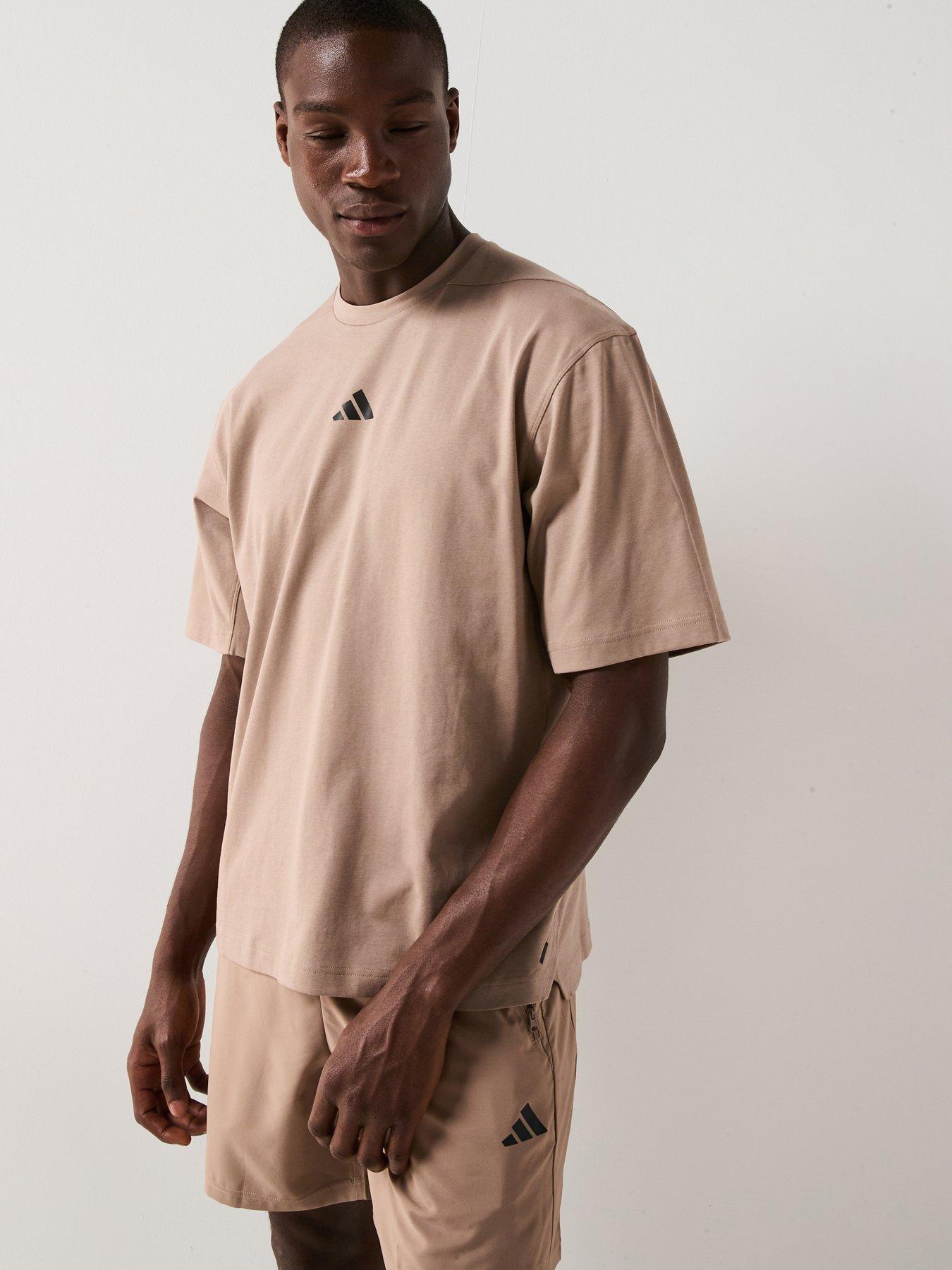adidas-mens-training-oversized-t-shirt-brown