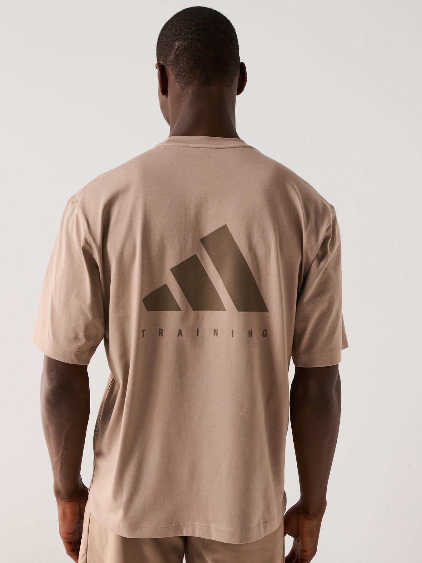 adidas-mens-training-oversized-t-shirt-brownstillFront