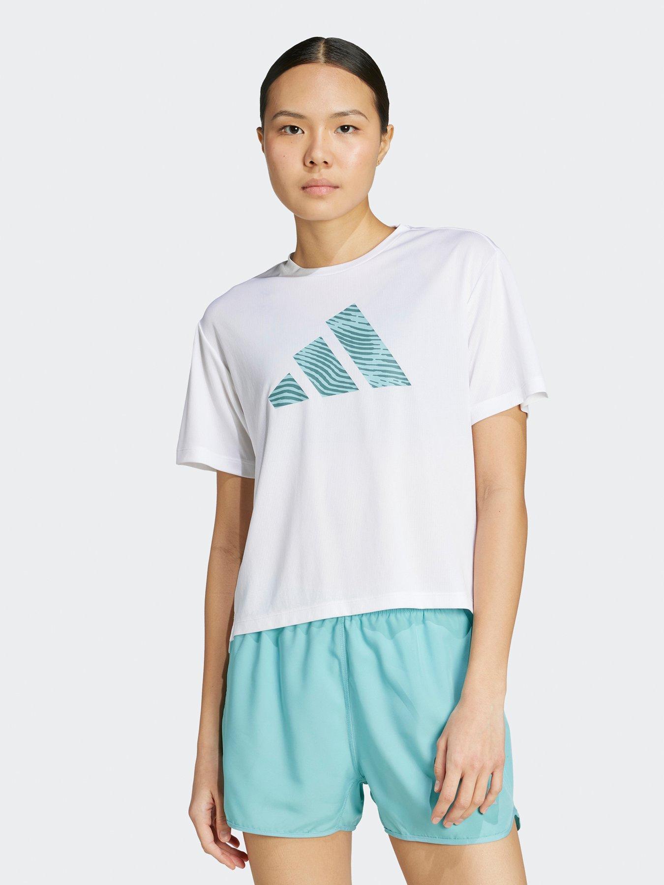 adidas Womens Running Adi365 Big Logo T-Shirt - White