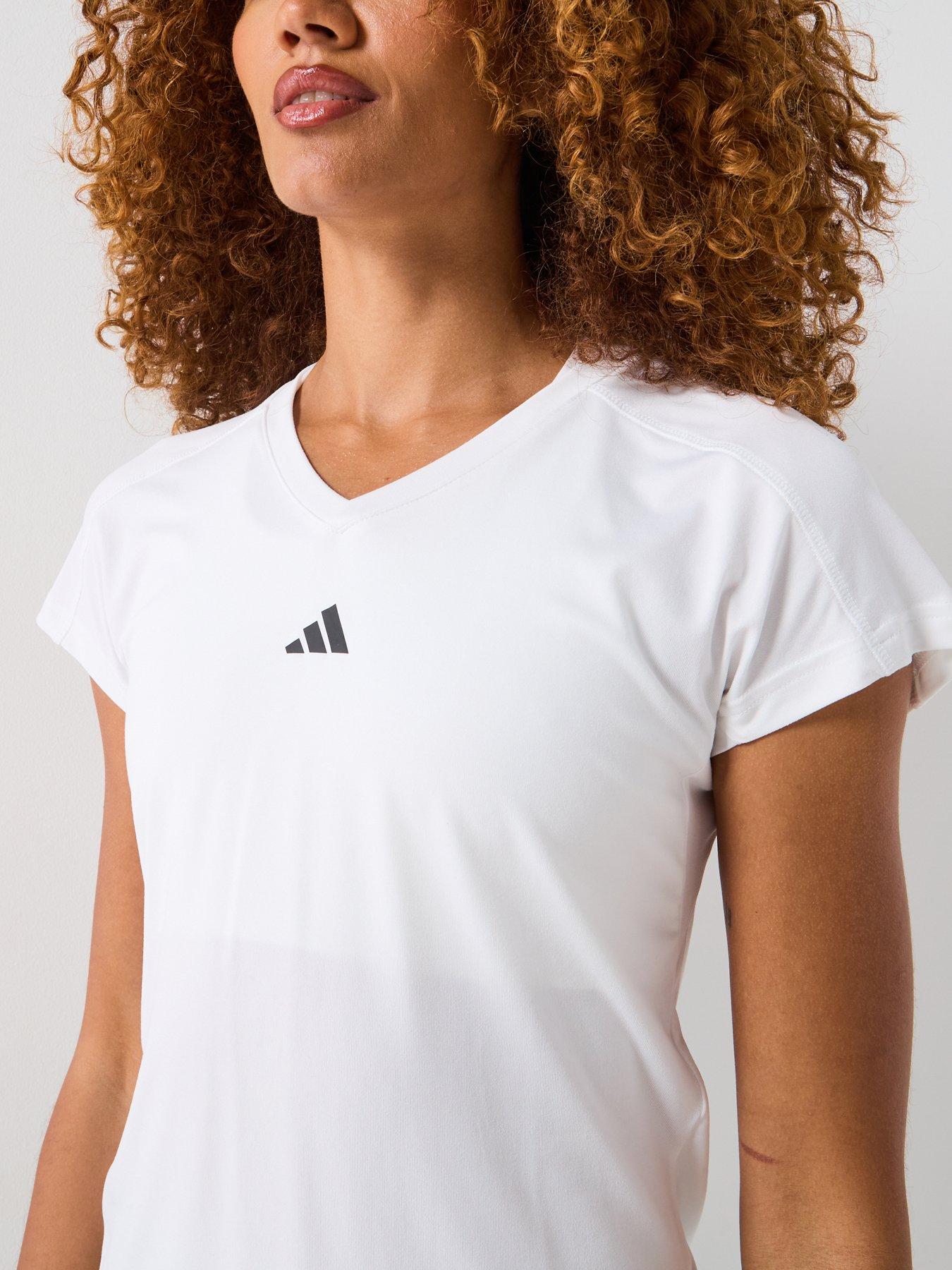 adidas-womens-training-v-neck-t-shirt-whiteoutfit
