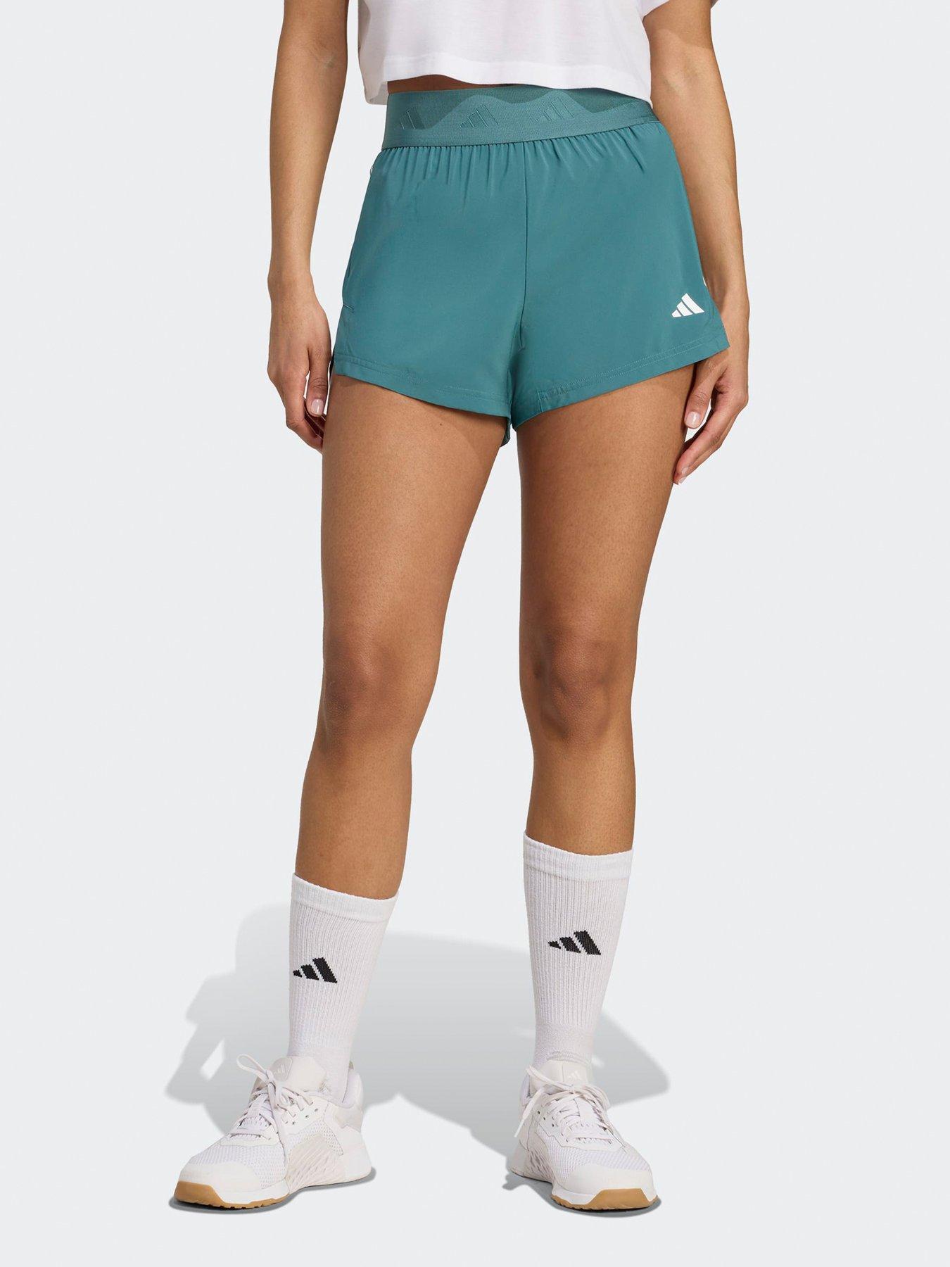 adidas-womens-training-hyperglam-woven-shorts-green