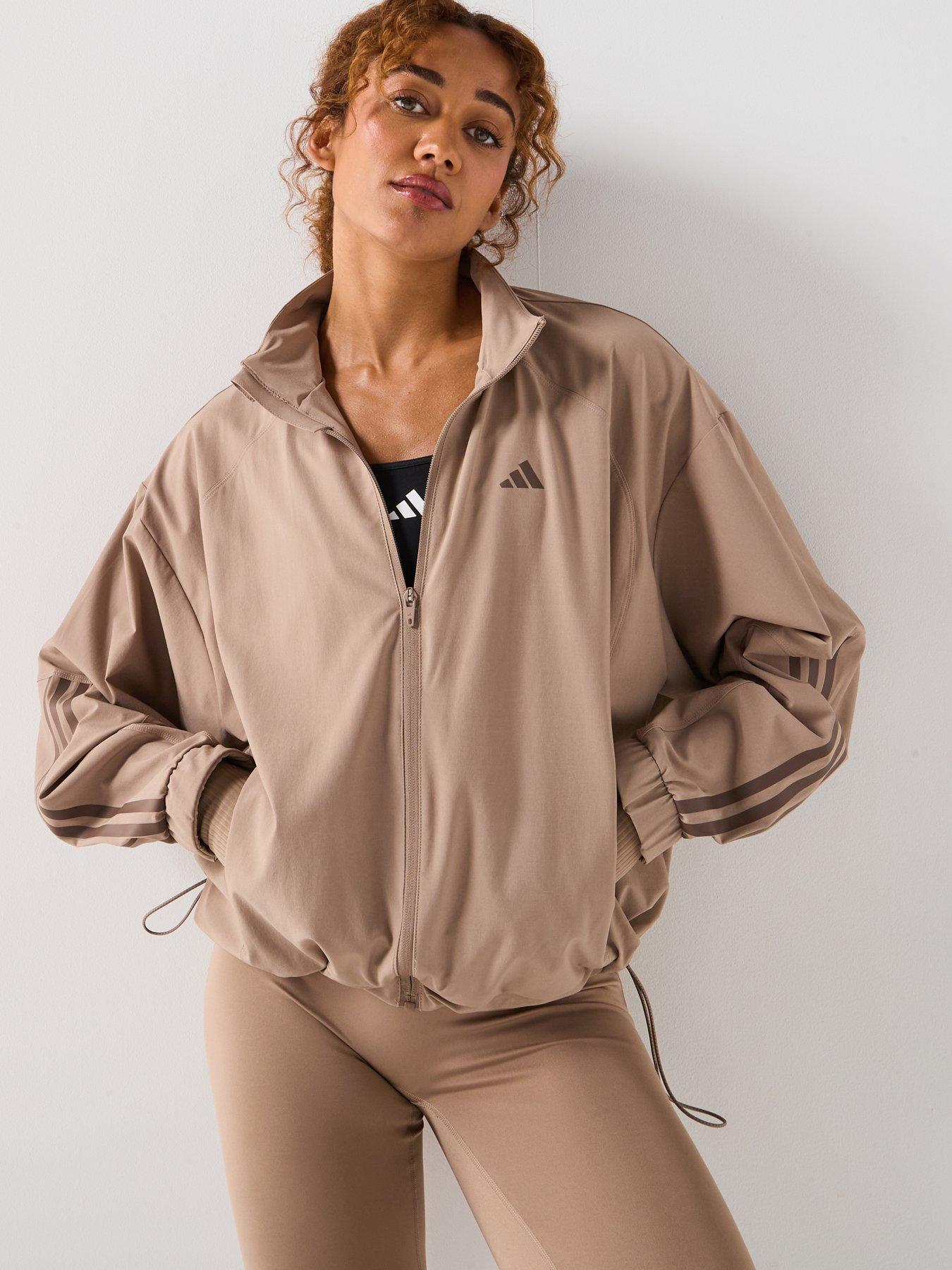Image 1 of 6 of adidas Womens Training Hyperglam Windbreaker Jacket - Brown