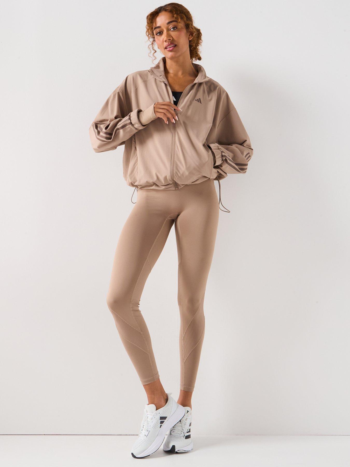 Image 3 of 6 of adidas Womens Training Hyperglam Windbreaker Jacket - Brown