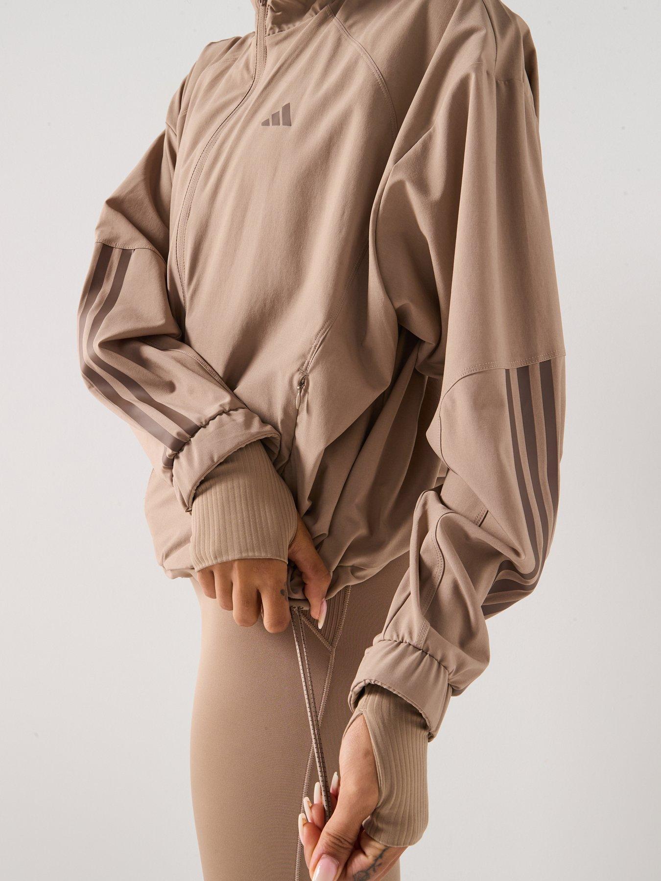 Image 4 of 6 of adidas Womens Training Hyperglam Windbreaker Jacket - Brown