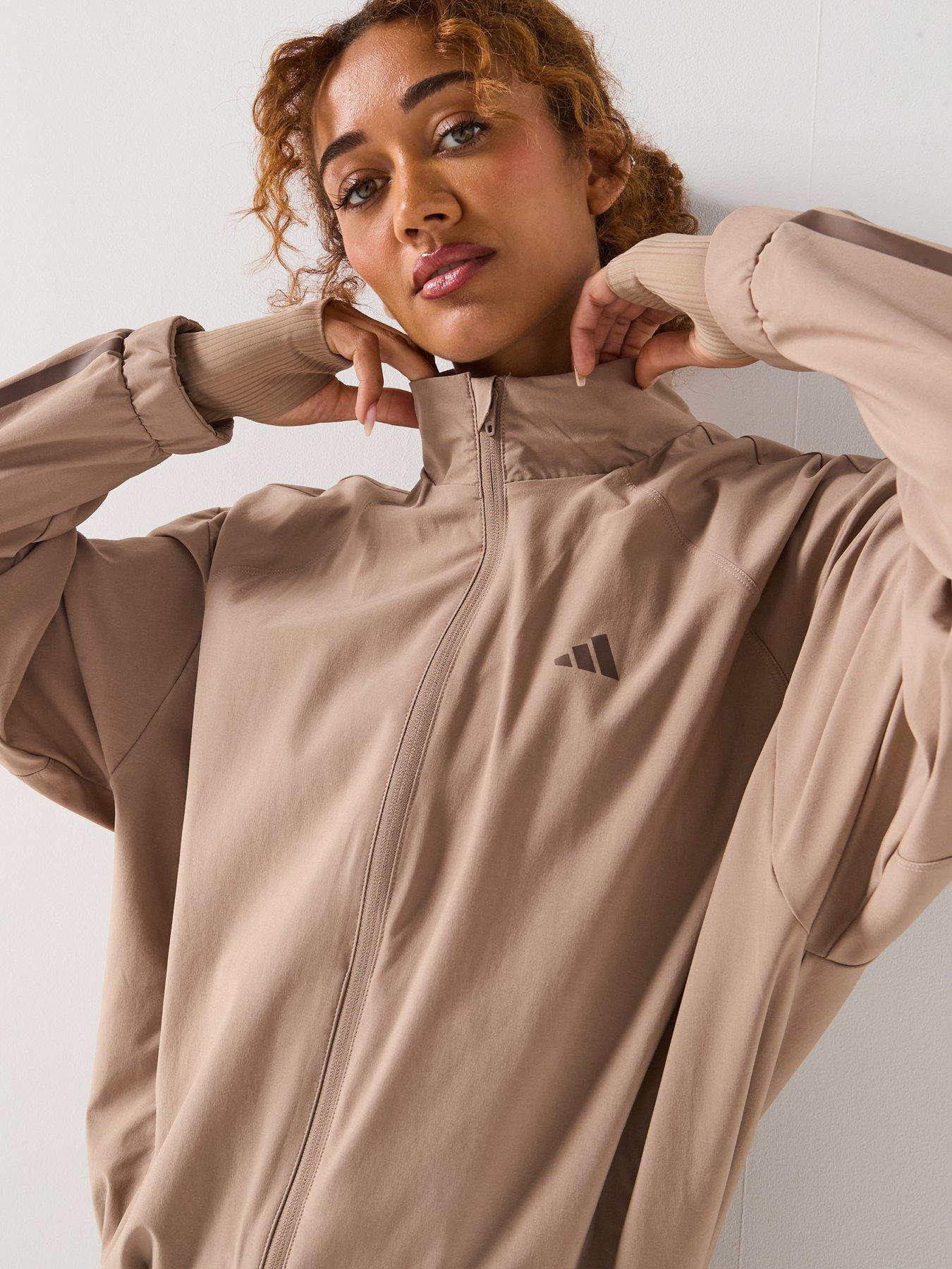 Image 5 of 6 of adidas Womens Training Hyperglam Windbreaker Jacket - Brown