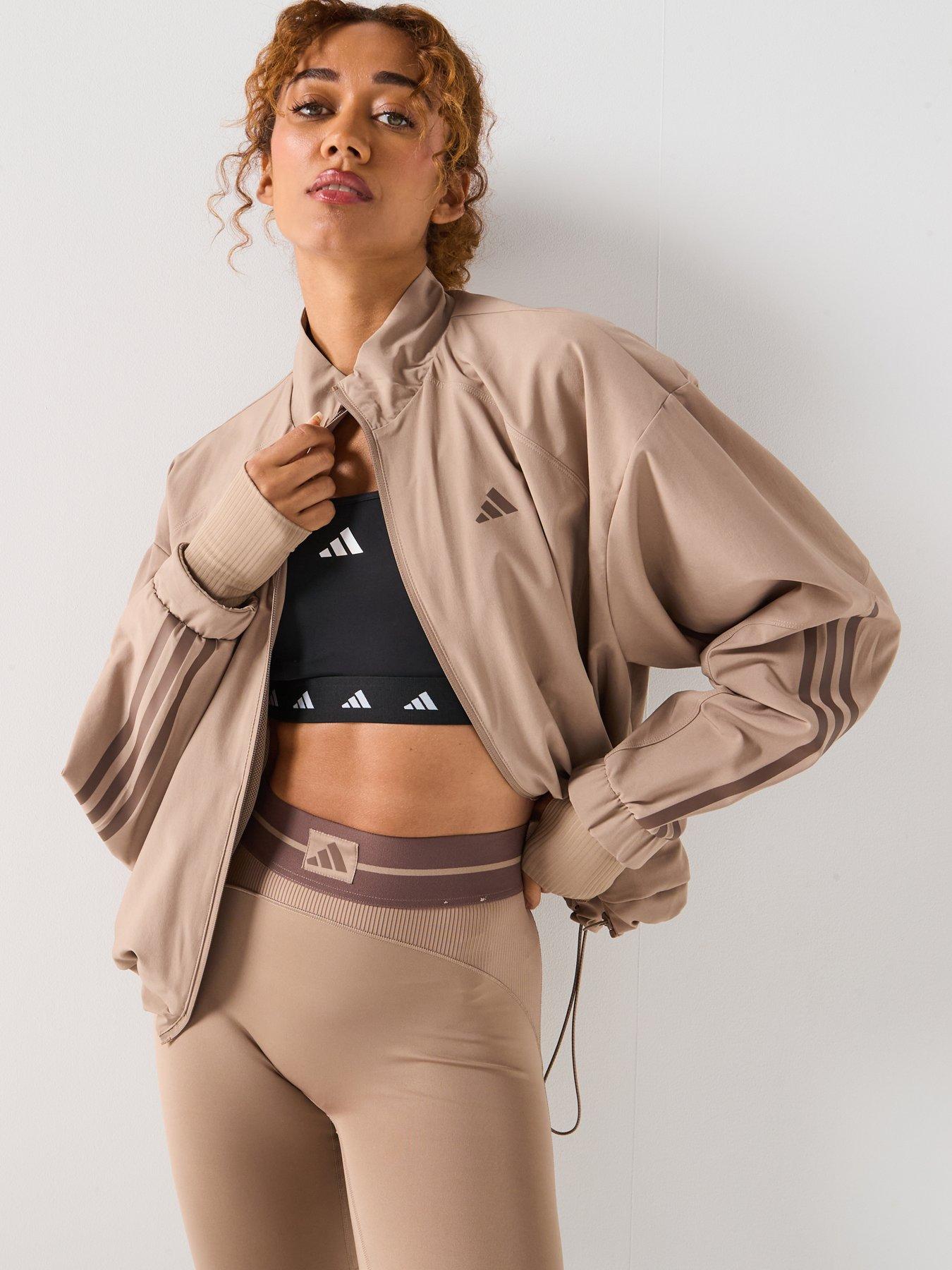 Image 6 of 6 of adidas Womens Training Hyperglam Windbreaker Jacket - Brown