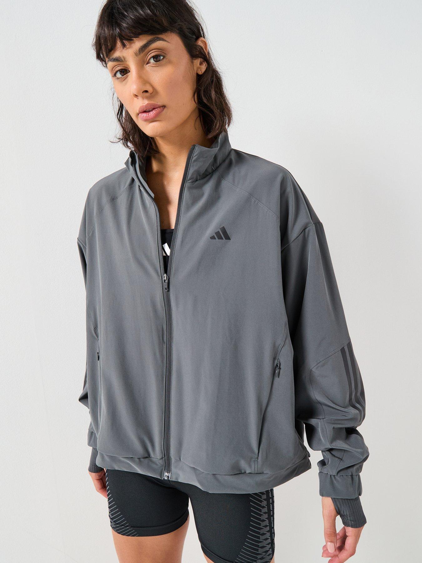 Image 1 of 6 of adidas Womens Training Hyperglam Windbreaker Jacket - Grey
