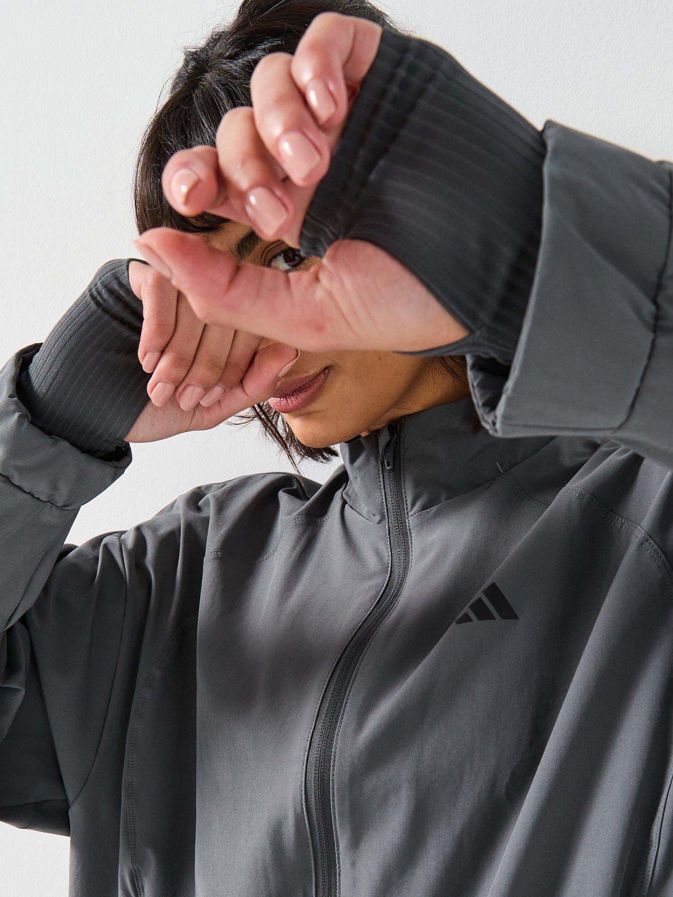 Image 4 of 6 of adidas Womens Training Hyperglam Windbreaker Jacket - Grey