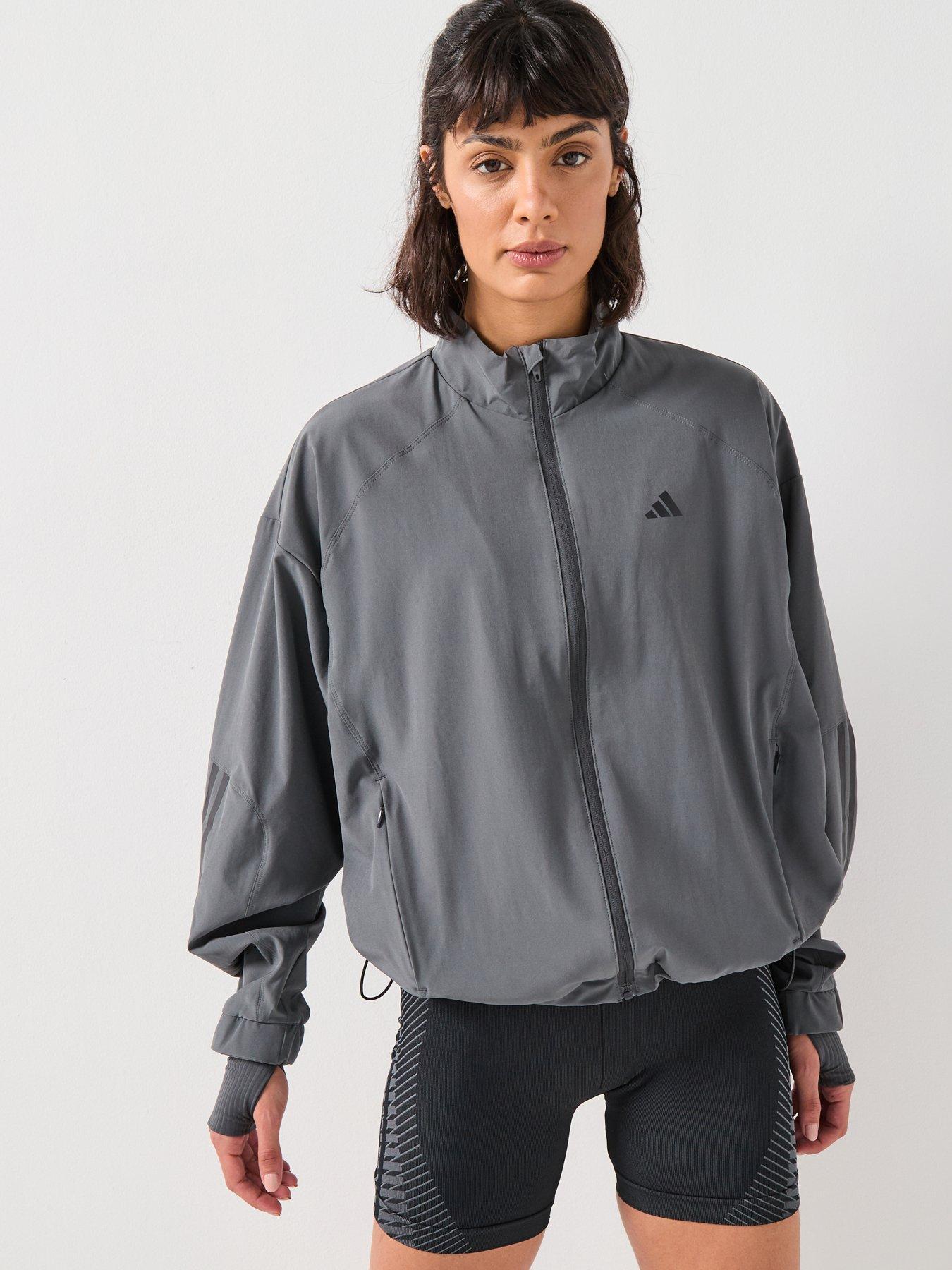 Image 6 of 6 of adidas Womens Training Hyperglam Windbreaker Jacket - Grey