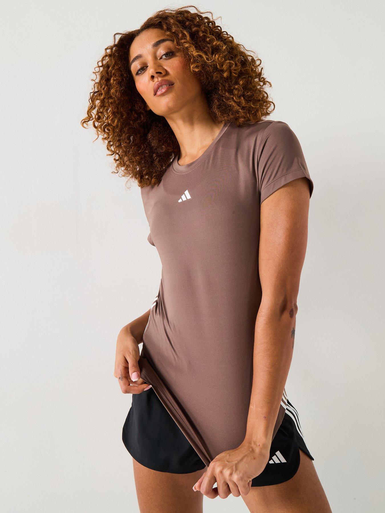 adidas-womens-training-hyperglam-t-shirt-brown
