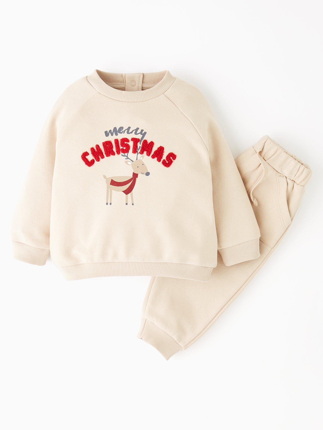 The Very Collection Baby Boys Christmas Reindeer Jog Set - Brown