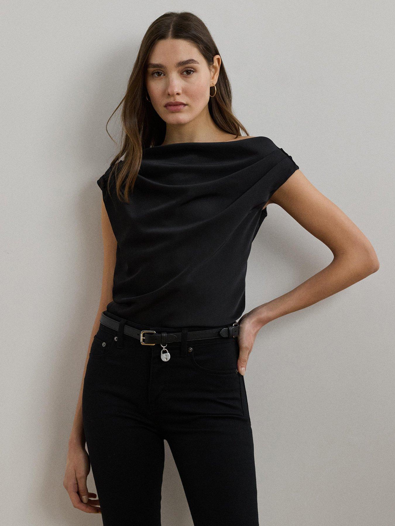 Lauren by Ralph Lauren Kinthea Short Sleeve Blouse - Black