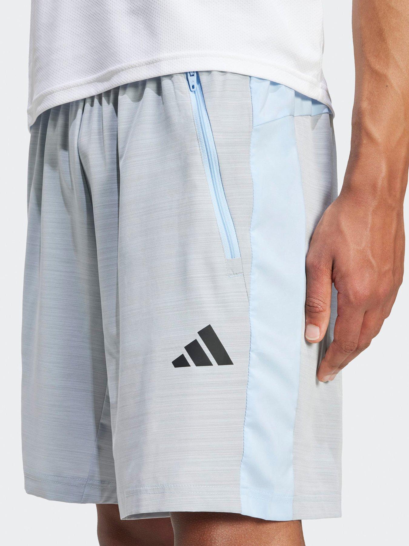 adidas-mens-training-essentials-woven-melange-7inch-shorts-blueoutfit