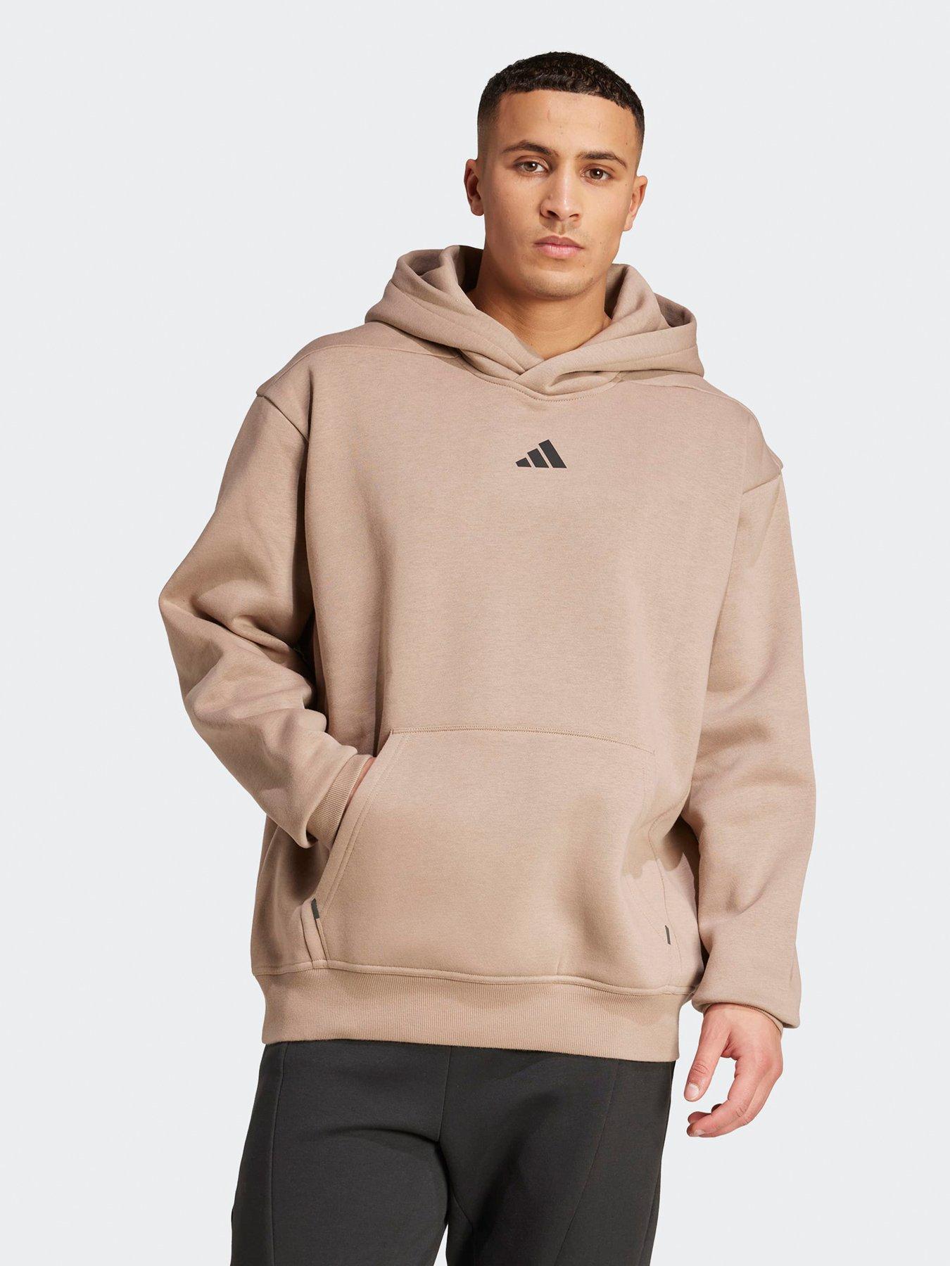 adidas Mens Training Oversized Hoodie - Brown