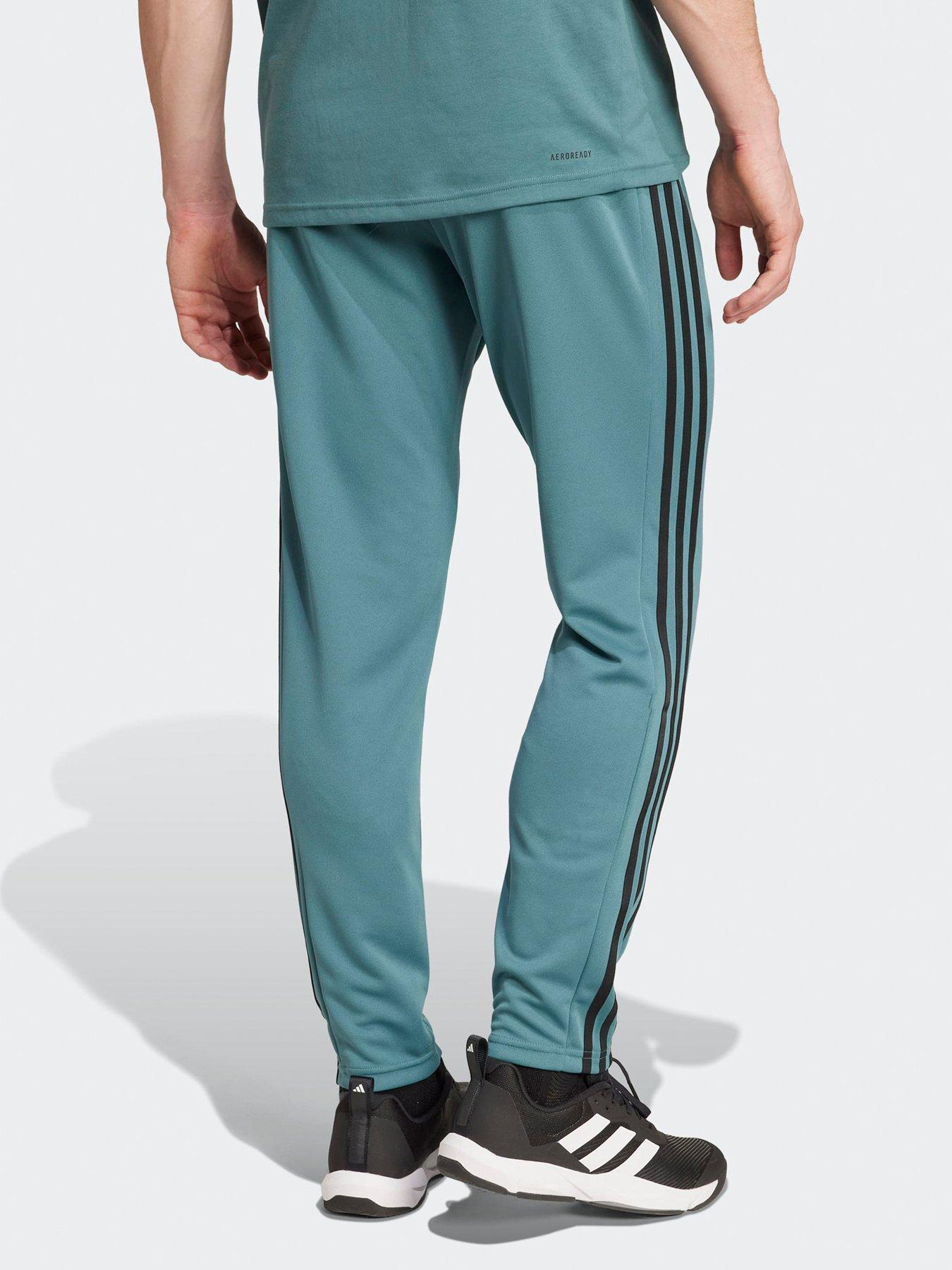 adidas-mens-training-essentials-base-3-stripe-pants-greenstillFront