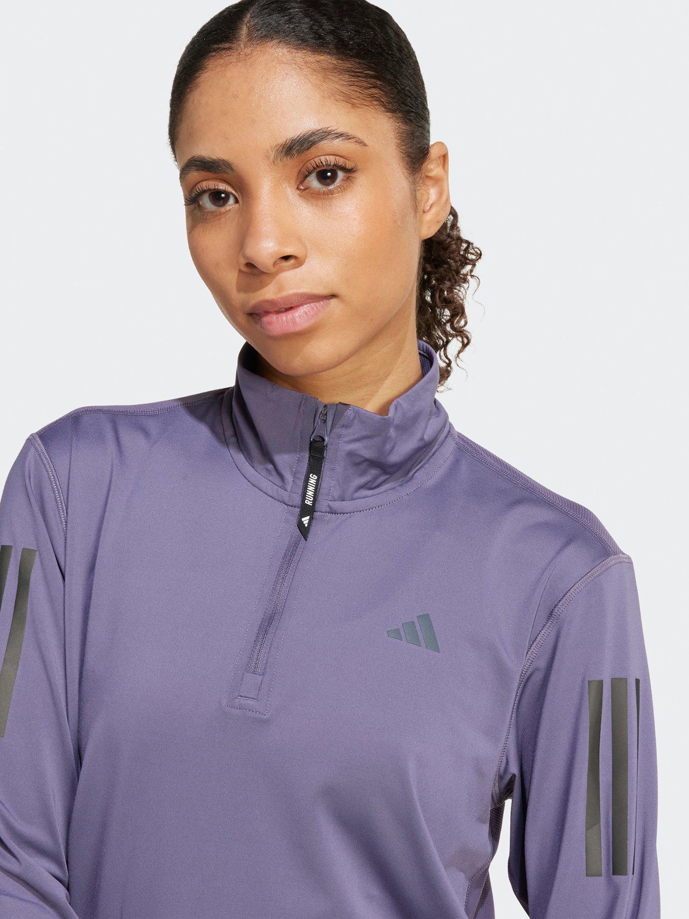 Image 4 of 5 of adidas Womens Running Own The Run 1/2 Zip Top - Violet