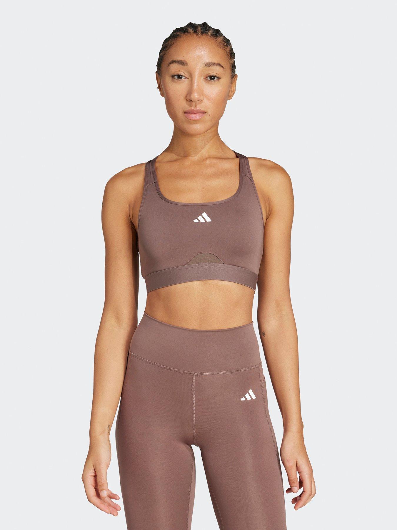 adidas Womens Training Light Support Sports Bra - Brown