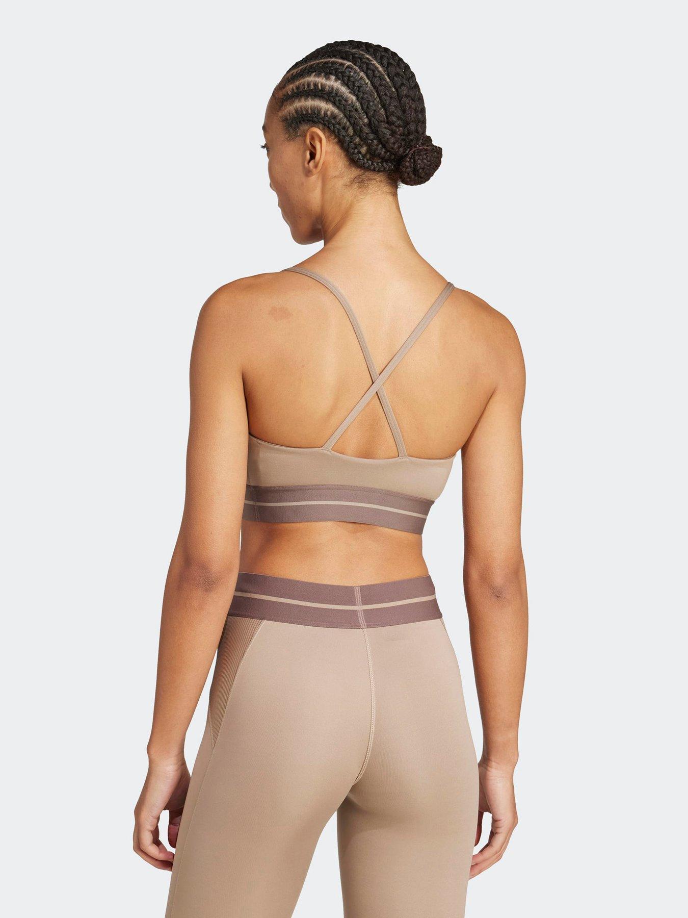Image 2 of 5 of adidas Womens Training Hyperglam Rib Bralette - Brown
